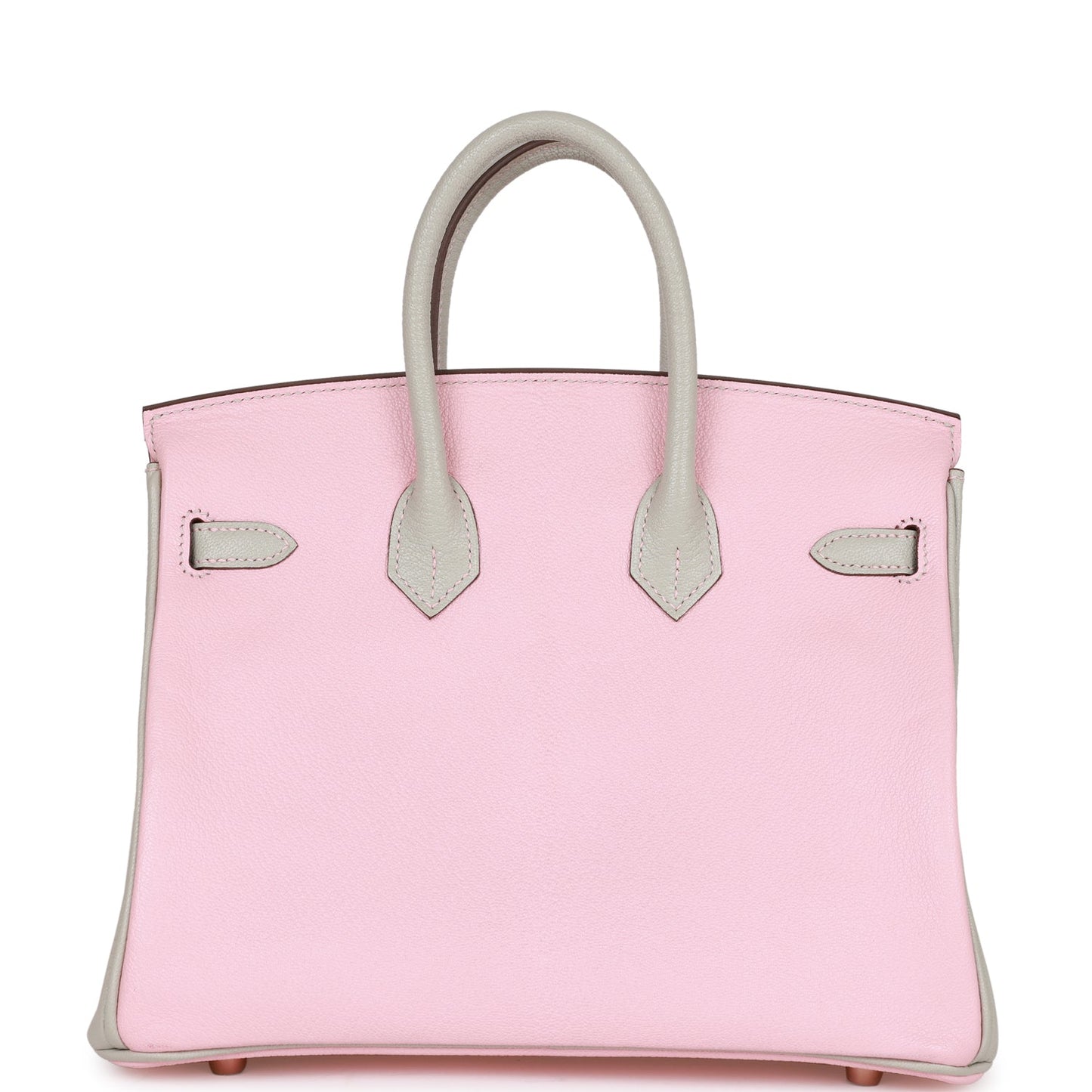 Hermes Special Order (HSS) Birkin 25 Rose Sakura and Gris Perle Chevre Mysore Rose Gold Hardware