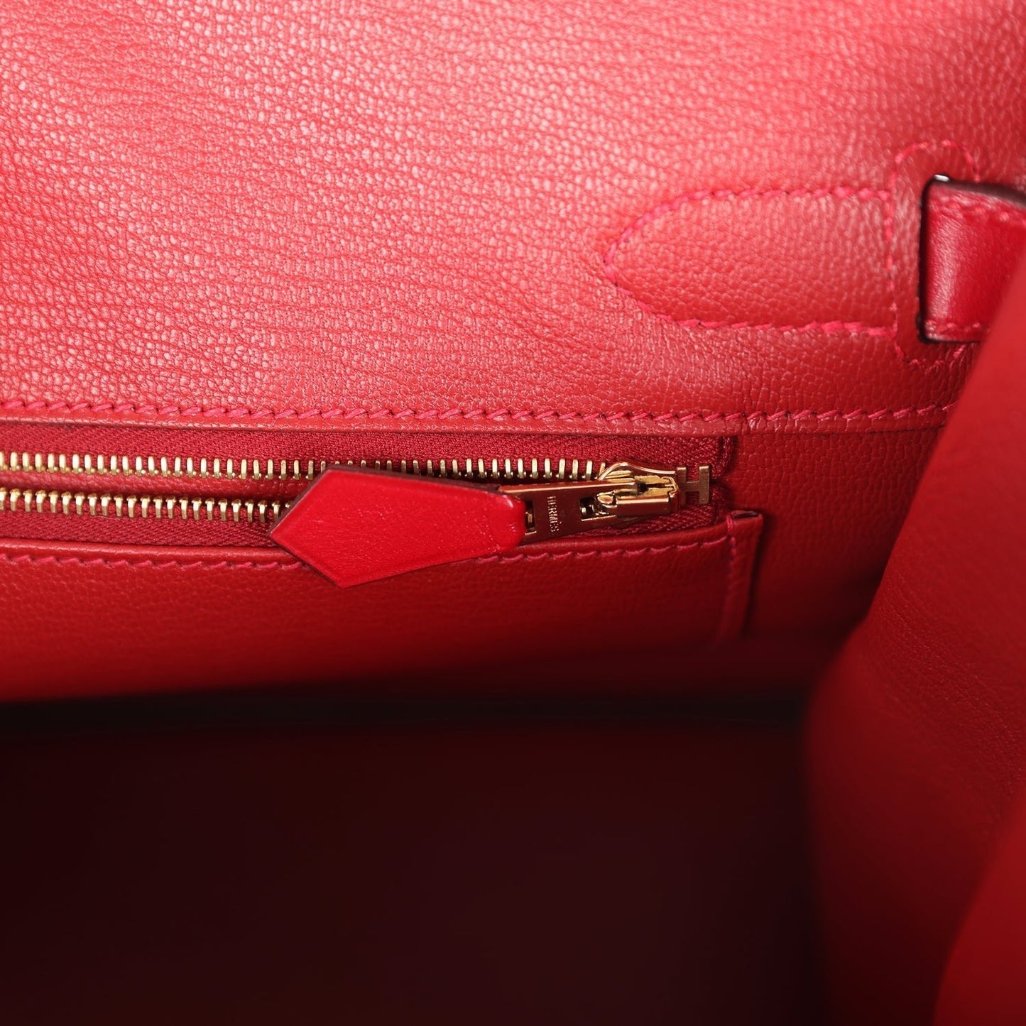 Hermes Birkin 30 Rouge Vif Tadelakt Gold Hardware