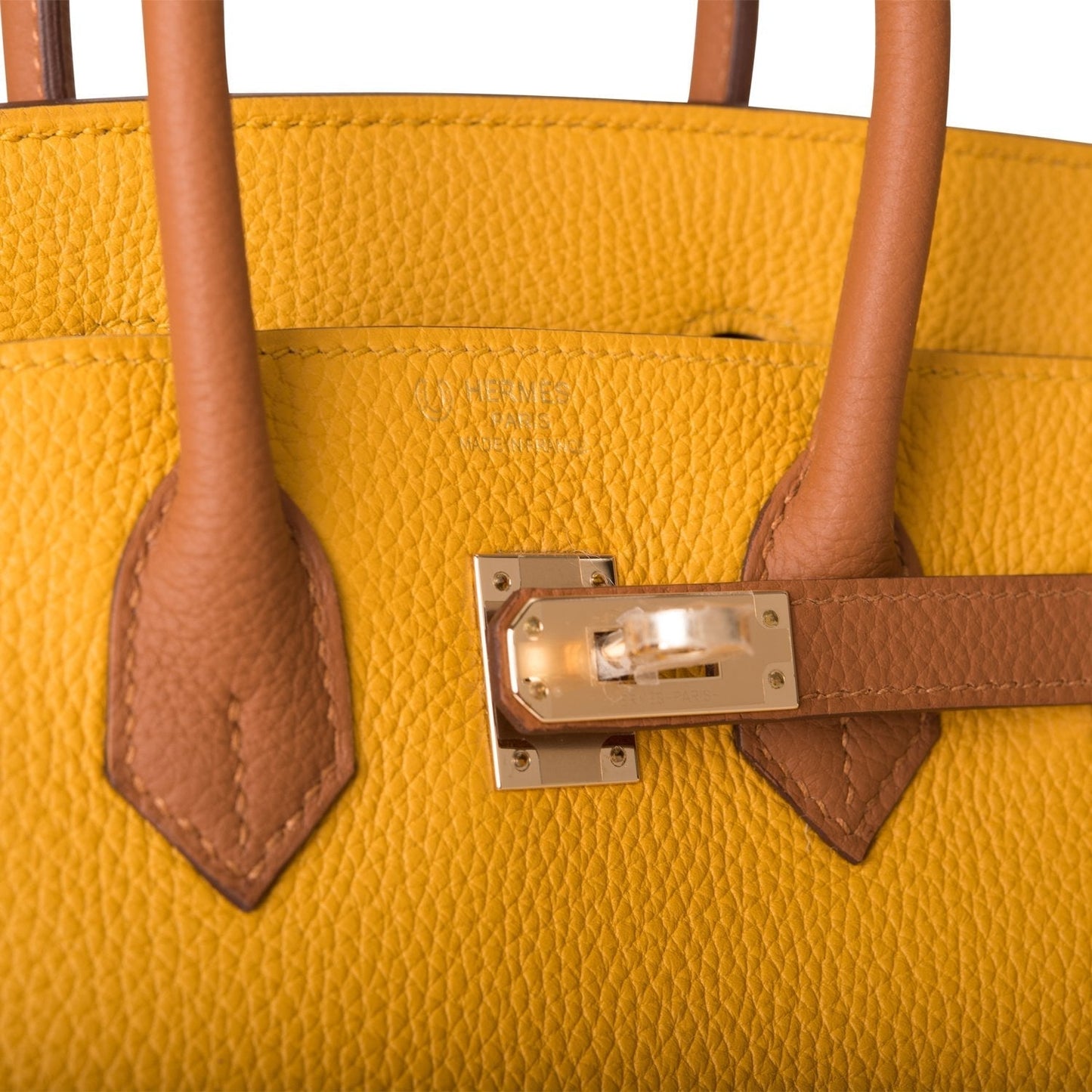 Hermes Birkin 25 Jaune Ambre Special Order with Gold Togo Permabrass Hardware