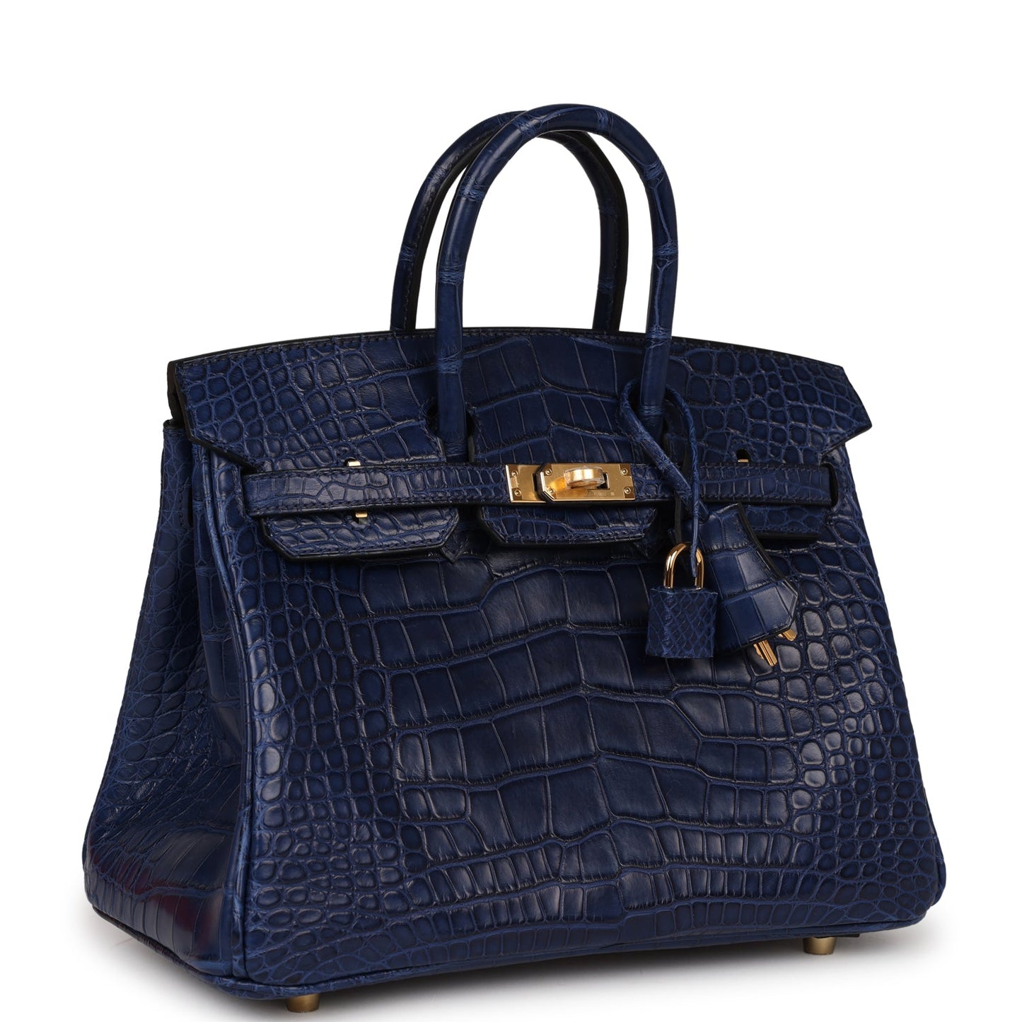 Hermes Birkin 25 Bleu Saphir Alligator Matte with Gold Hardware