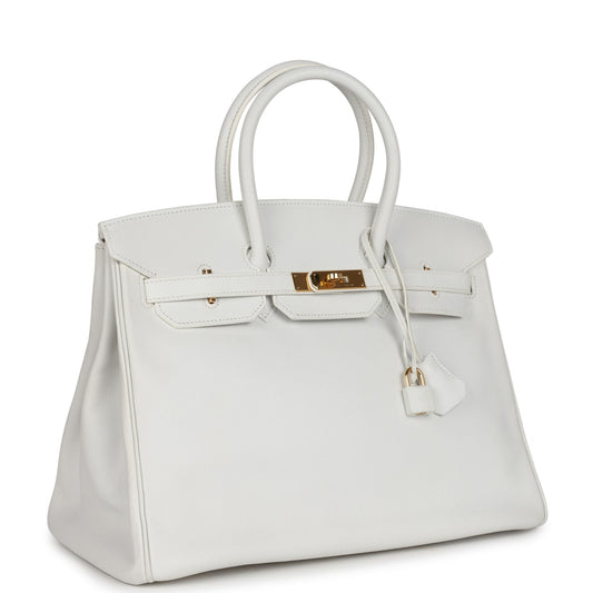 Hermes Birkin 35 White Epsom Gold Hardware