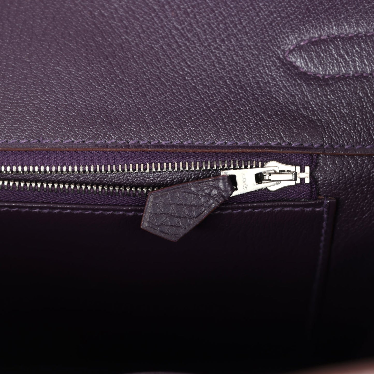 Hermes Birkin 35 Raisin Clemence Palladium Hardware