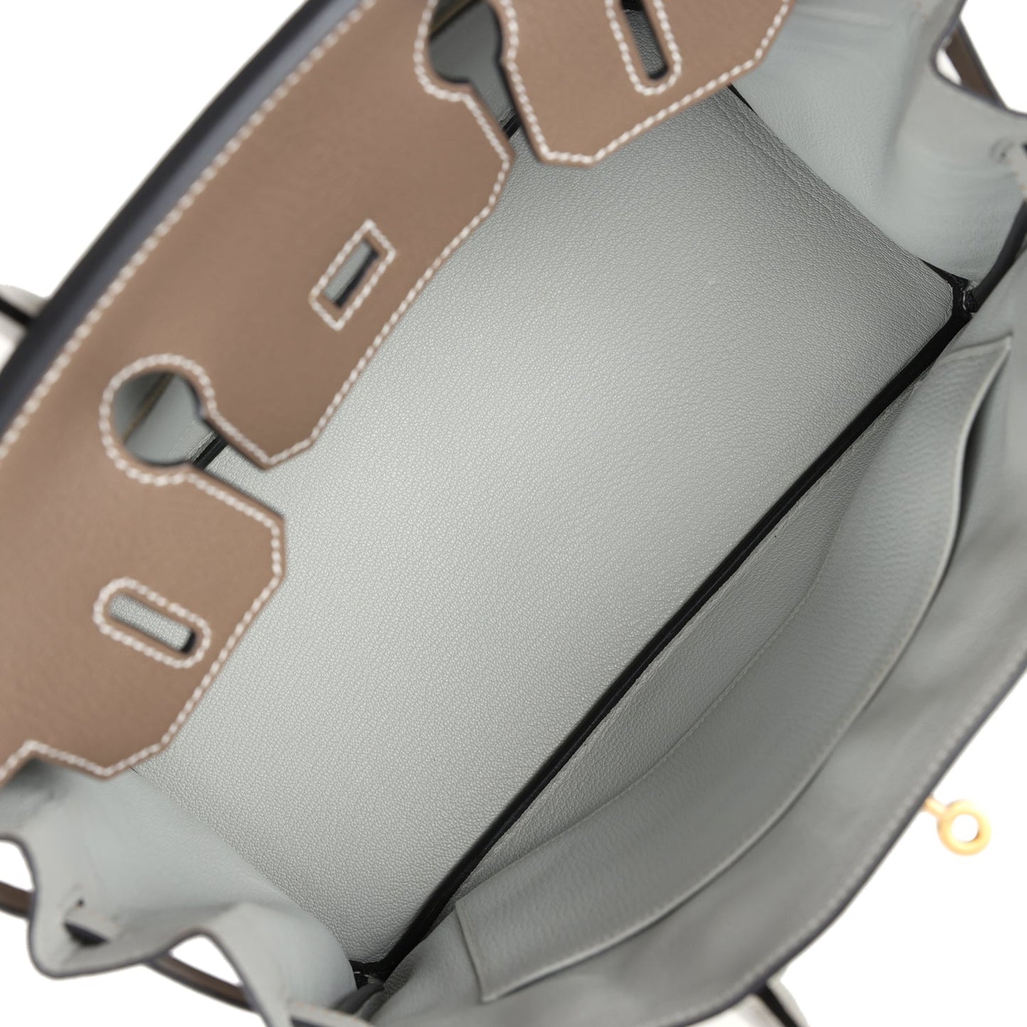 Hermes Special Order (HSS) Birkin 30 Etoupe and Gris Perle Chevre Brushed Gold Hardware