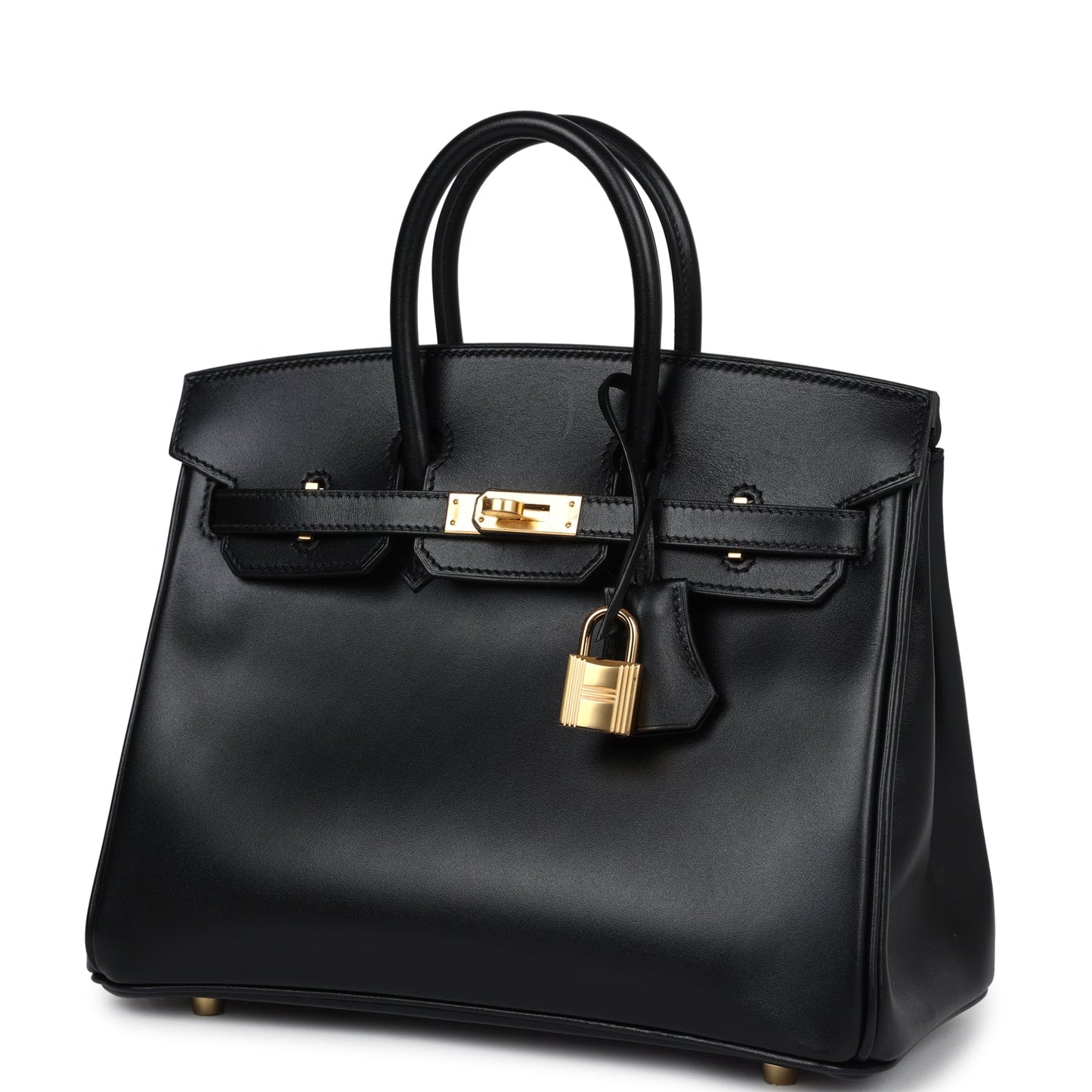 Hermes Birkin 25 Black Box Gold Hardware