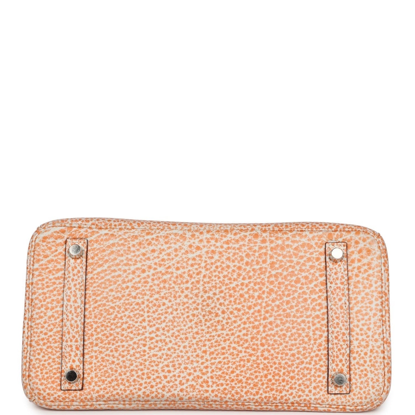 Vintage Hermes Birkin 30 Orange Dalmatian Buffalo Palladium Hardware