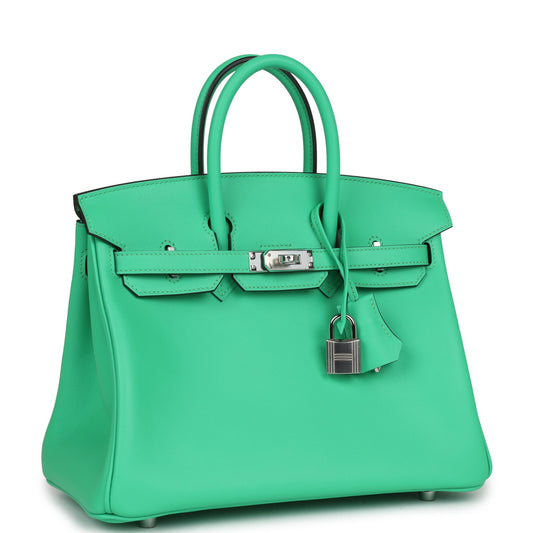 Hermes Birkin 25 Vert Comics Swift Palladium Hardware