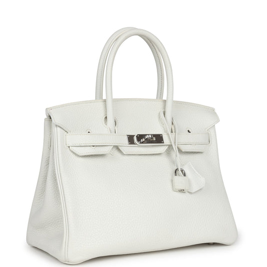 Hermes Birkin 30 White Clemence Palladium Hardware