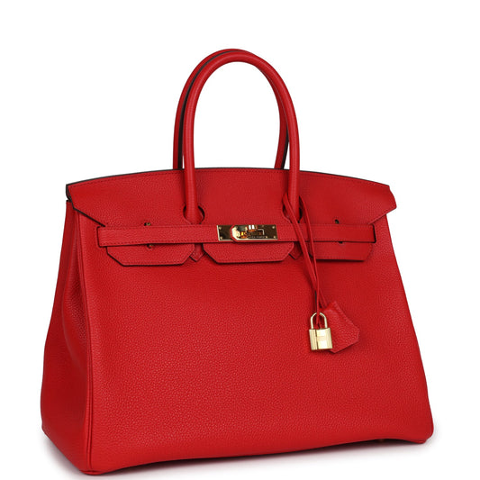 Hermes Birkin 35 Rouge Tomate Togo Gold Hardware