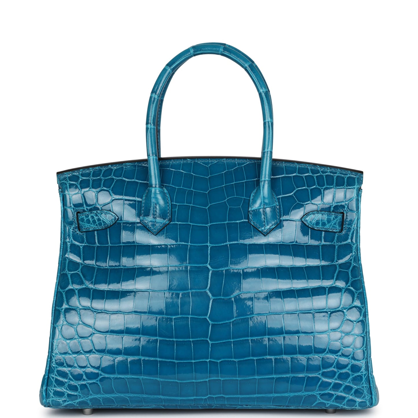 Hermes Birkin 30 Bleu Izmir Shiny Niloticus Crocodile Palladium Hardware