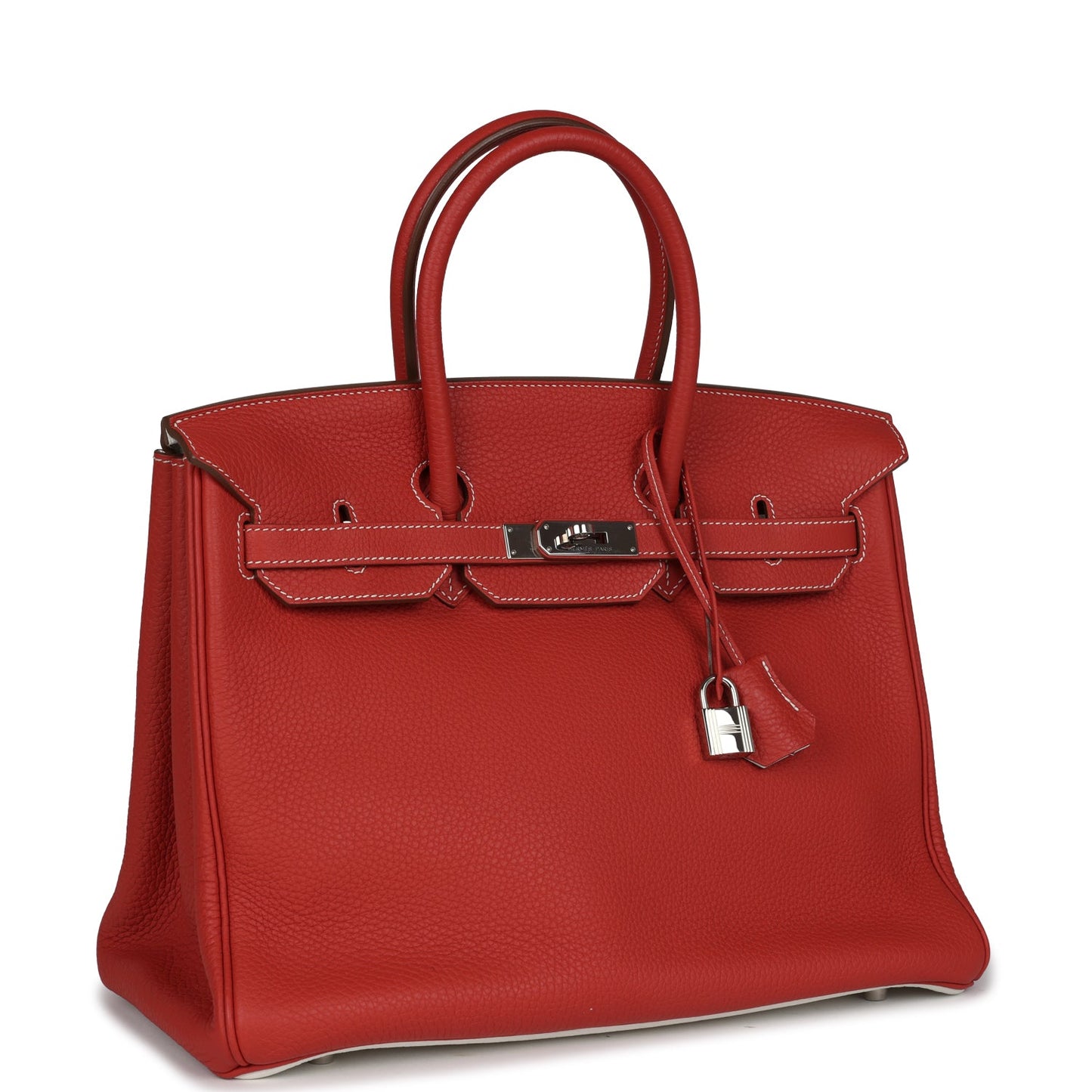 Hermes Birkin 35 Eclat Sanguine and White Clemence Palladium Hardware