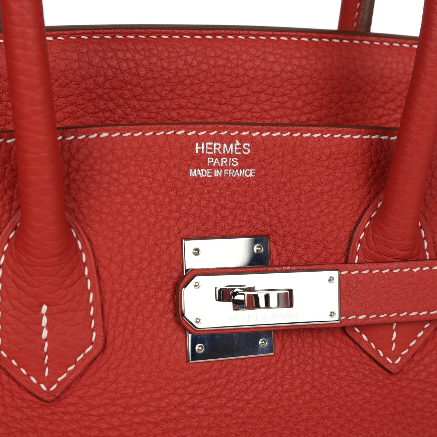 Hermes Birkin 35 Eclat Sanguine and White Clemence Palladium Hardware