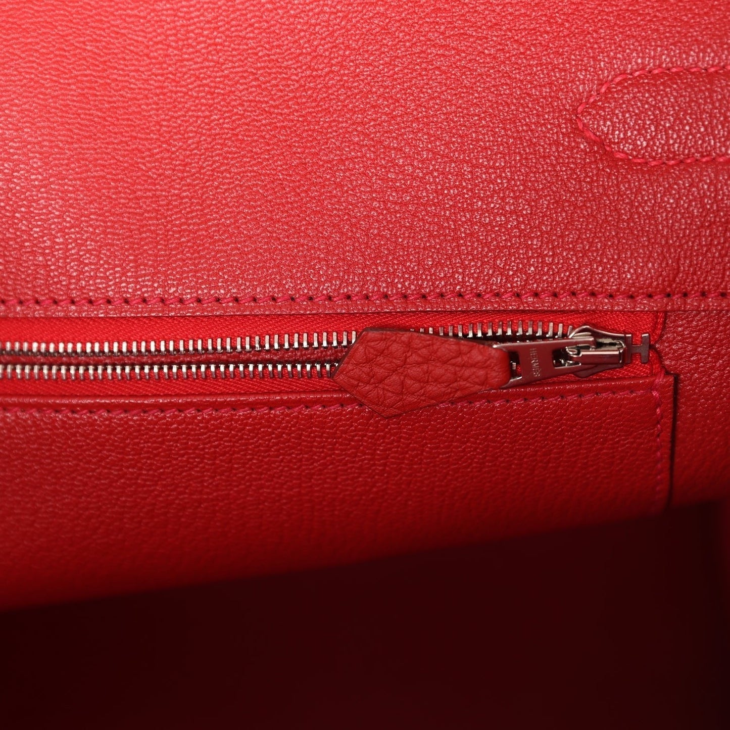 Hermes Birkin 35 Rouge Casaque Togo Palladium Hardware