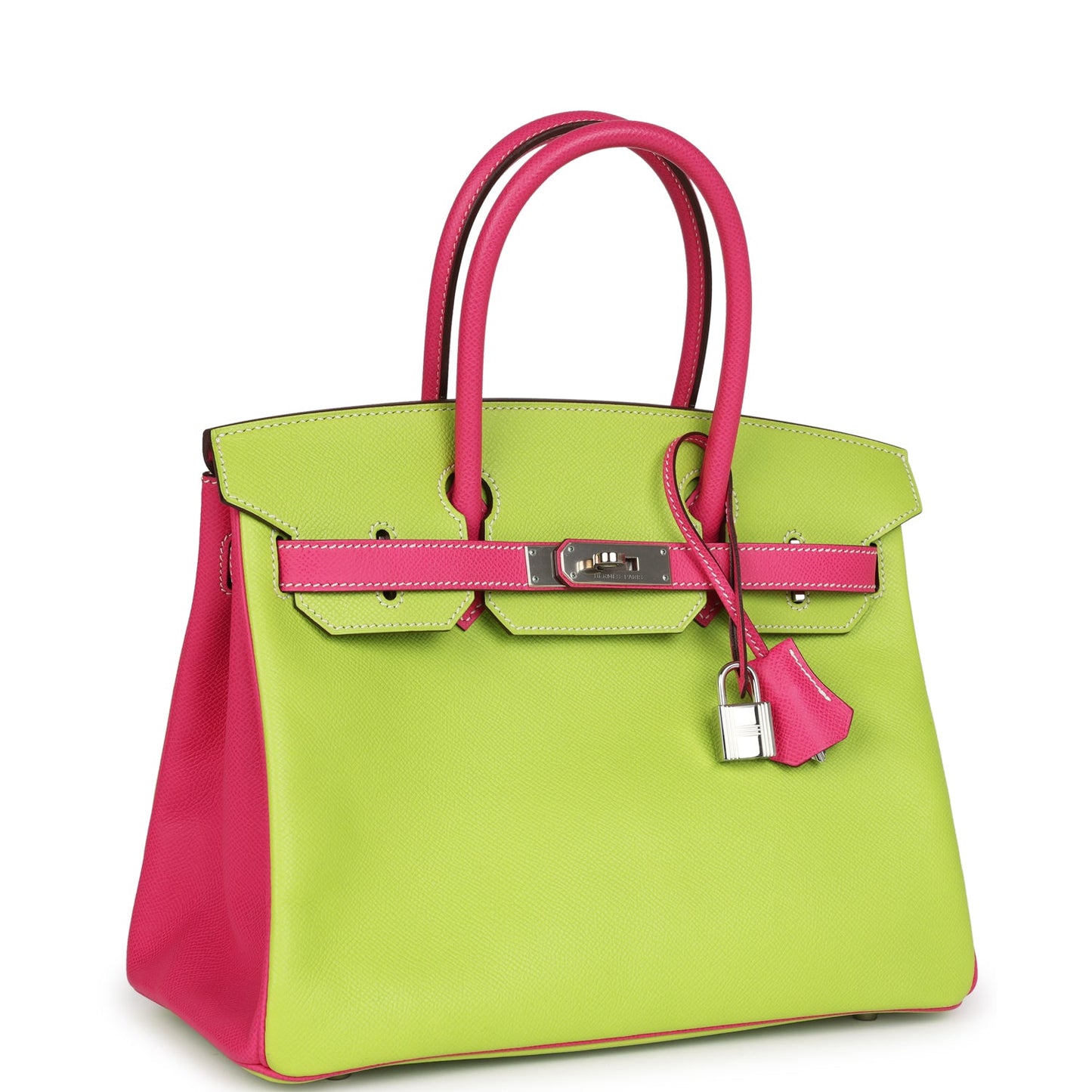 Hermes Special Order (HSS) Birkin 30 Kiwi and Rose Tyrien Epsom Palladium Hardware