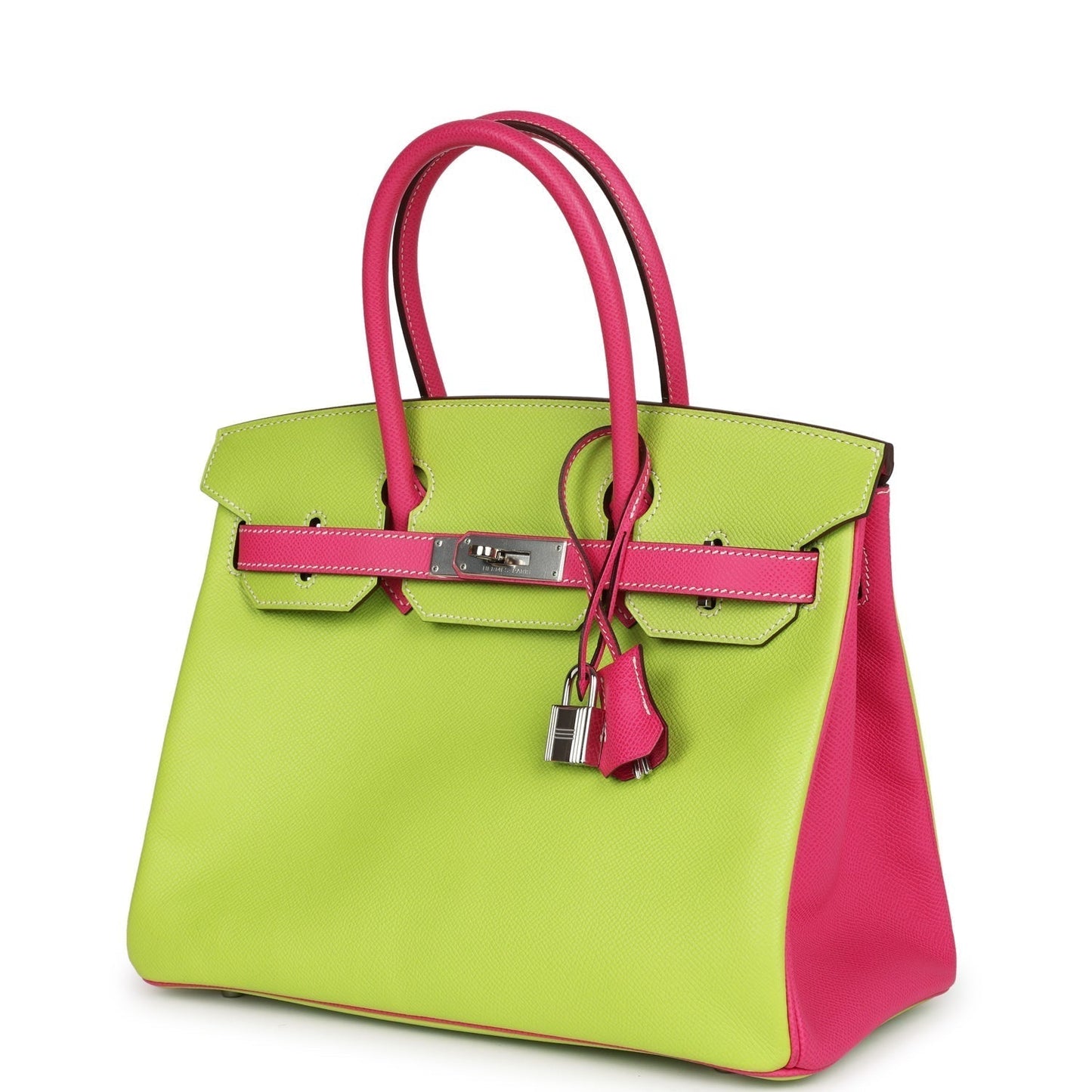 Hermes Special Order (HSS) Birkin 30 Kiwi and Rose Tyrien Epsom Palladium Hardware