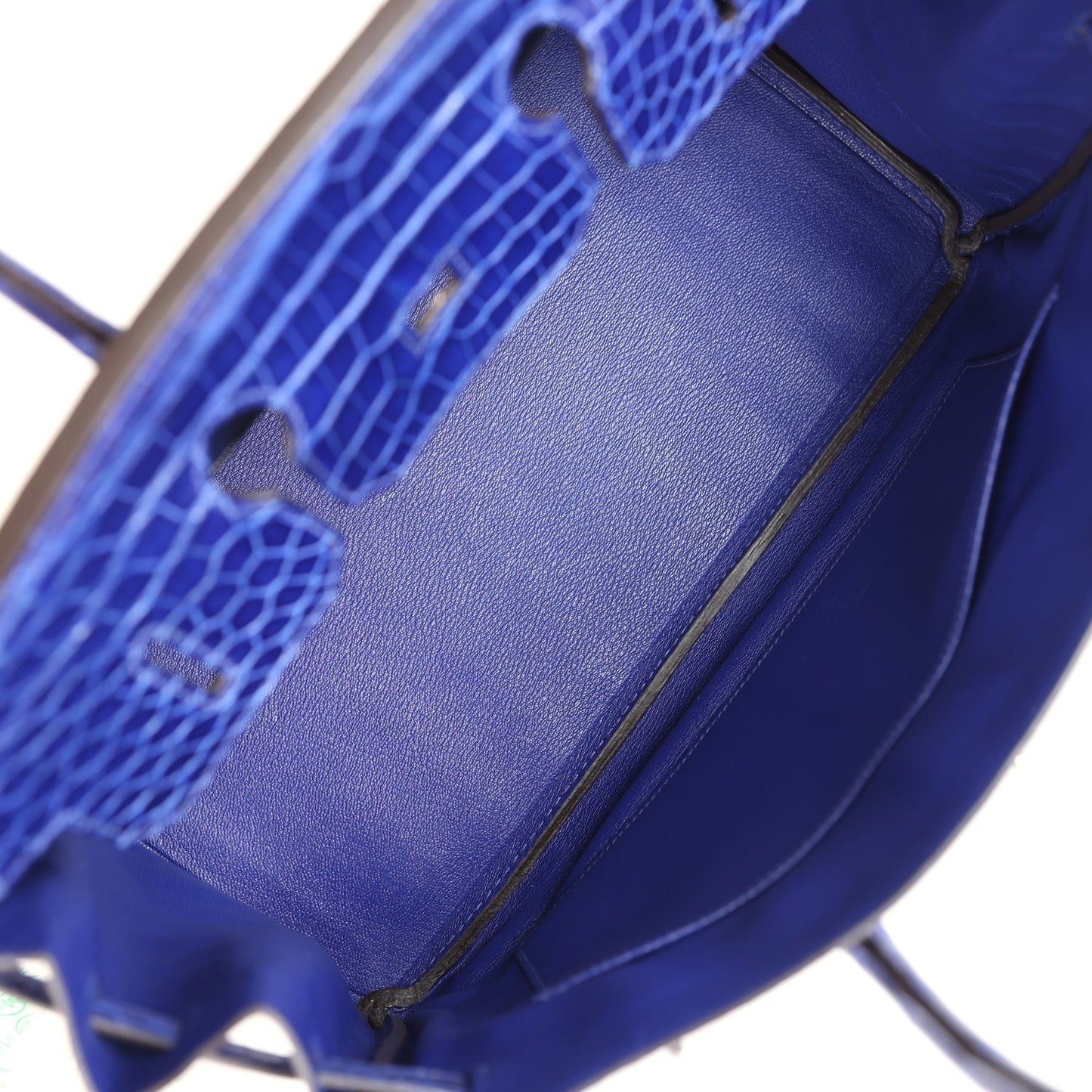 Hermes Birkin 35 Bleu Electric Shiny Porosus Crocodile Palladium Hardware