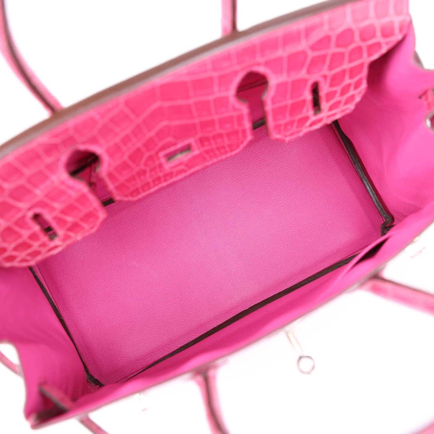Hermes Birkin 30 Fuschia Shiny Niloticus Crocodile Palladium Hardware