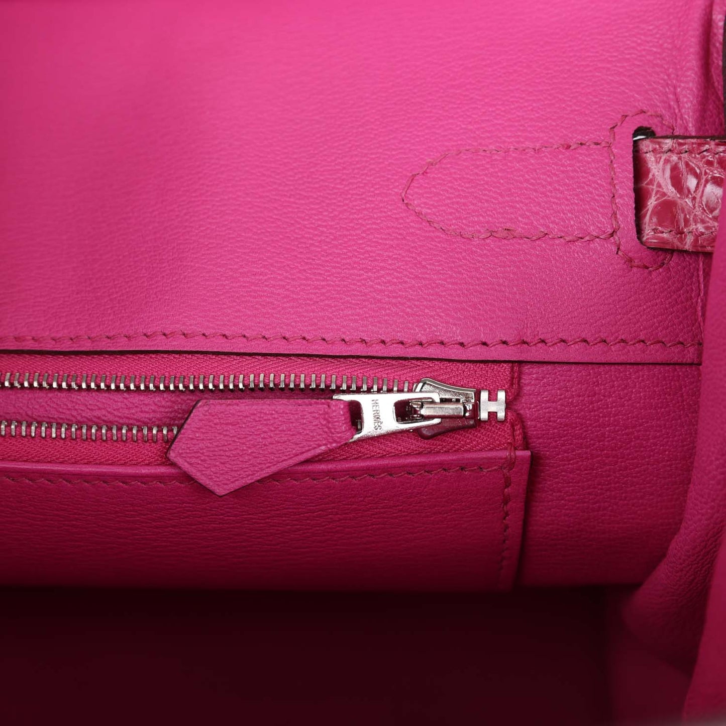 Hermes Birkin 30 Fuschia Shiny Niloticus Crocodile Palladium Hardware