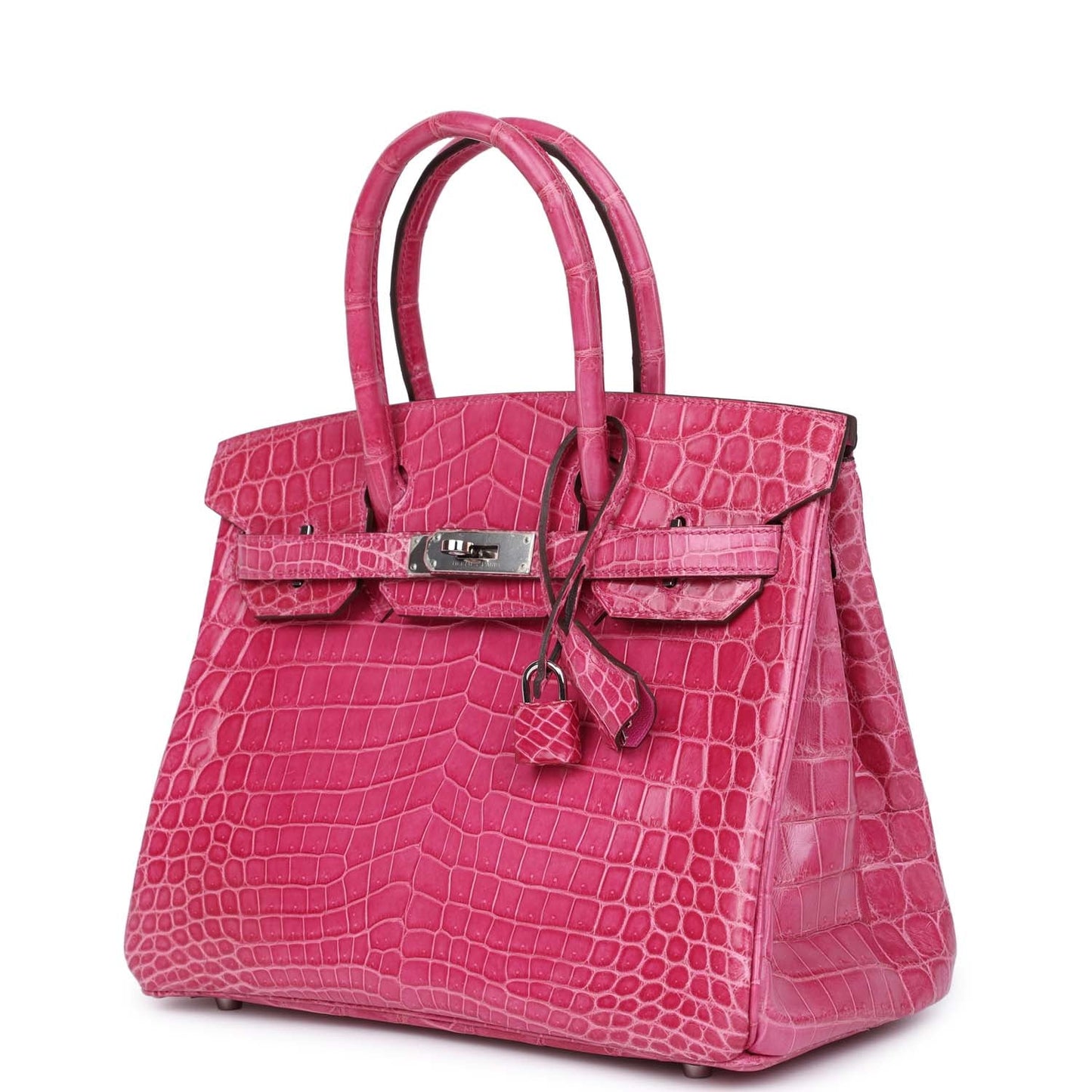 Hermes Birkin 30 Fuschia Shiny Niloticus Crocodile Palladium Hardware