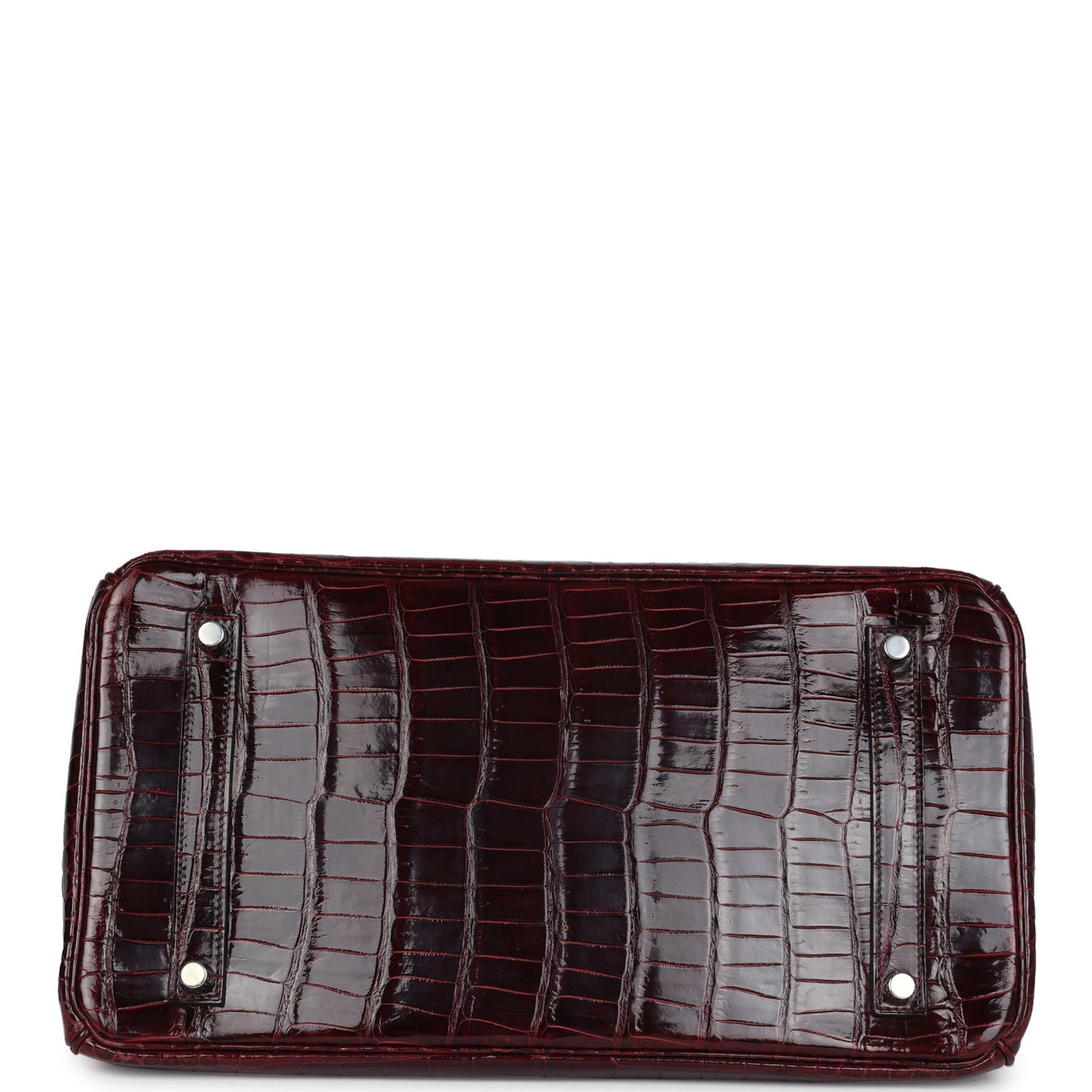Hermes Birkin 35 Bordeaux Shiny Porosus Crocodile Palladium Hardware
