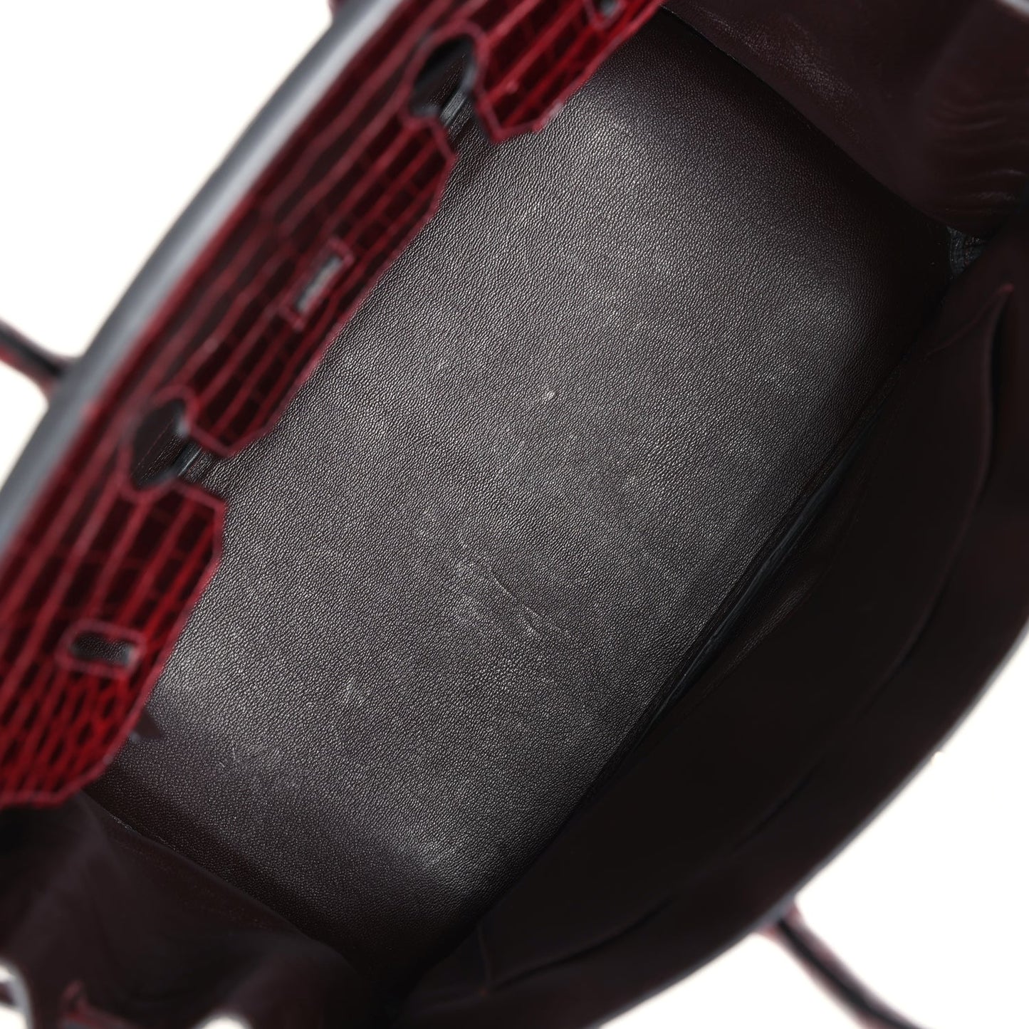 Hermes Birkin 35 Bordeaux Shiny Porosus Crocodile Palladium Hardware