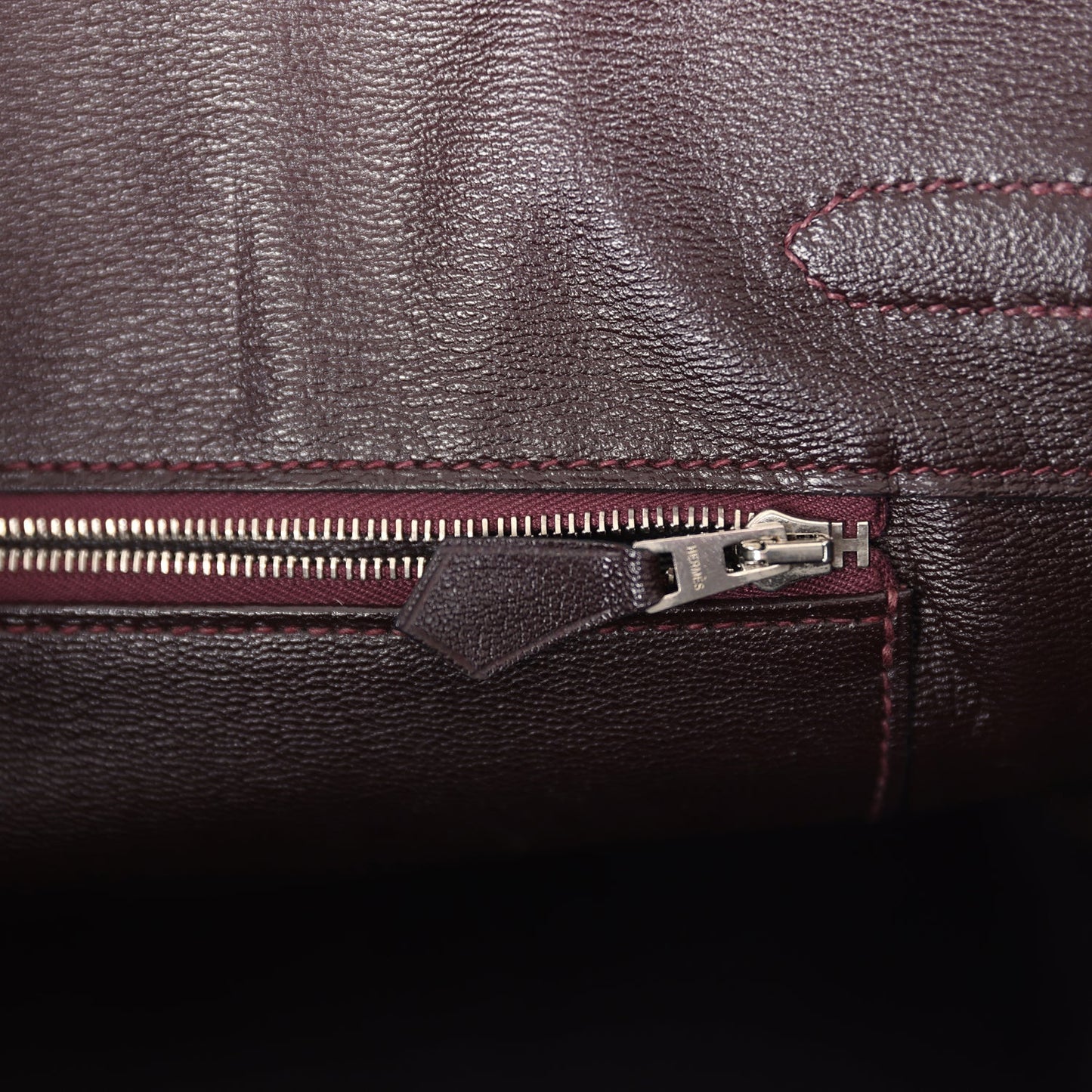 Hermes Birkin 35 Bordeaux Shiny Porosus Crocodile Palladium Hardware