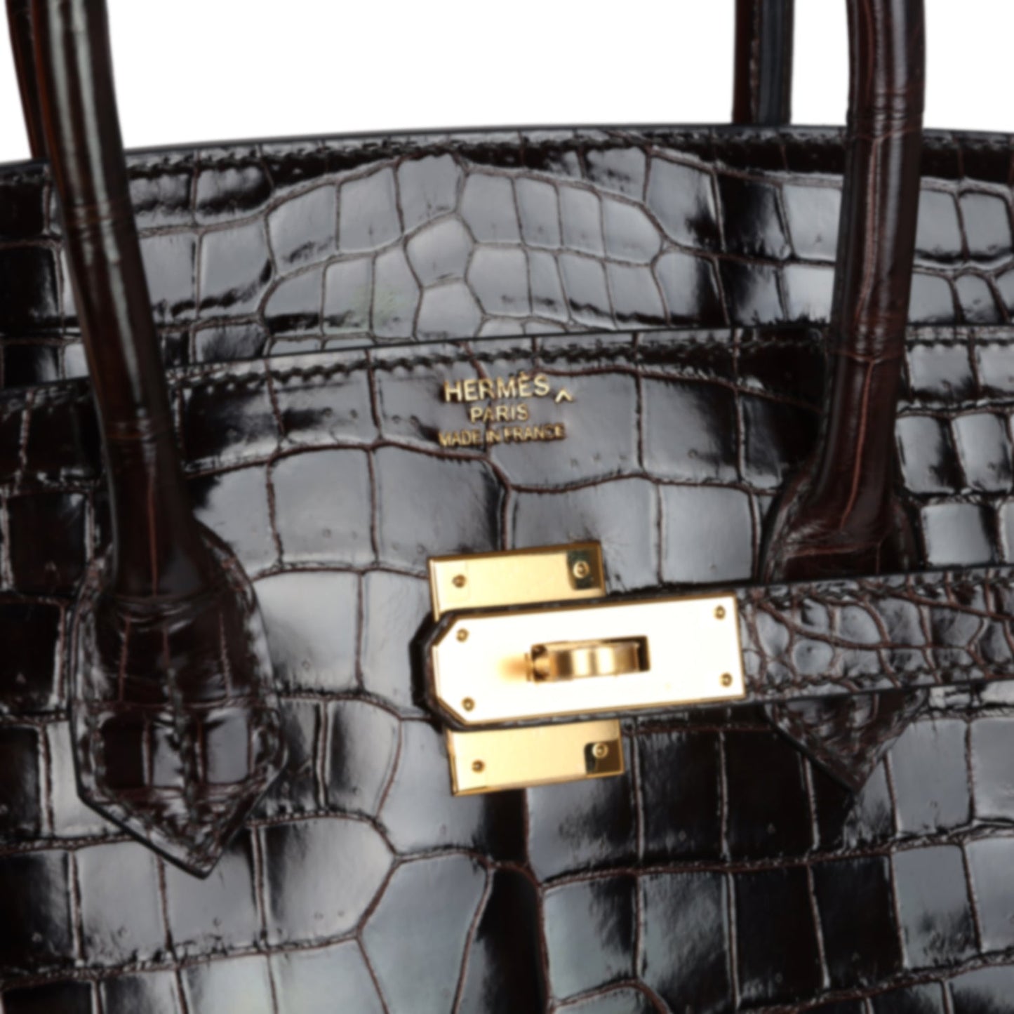 Hermes Birkin 35 Cocaon Shiny Porosus Crocodile Gold Hardware