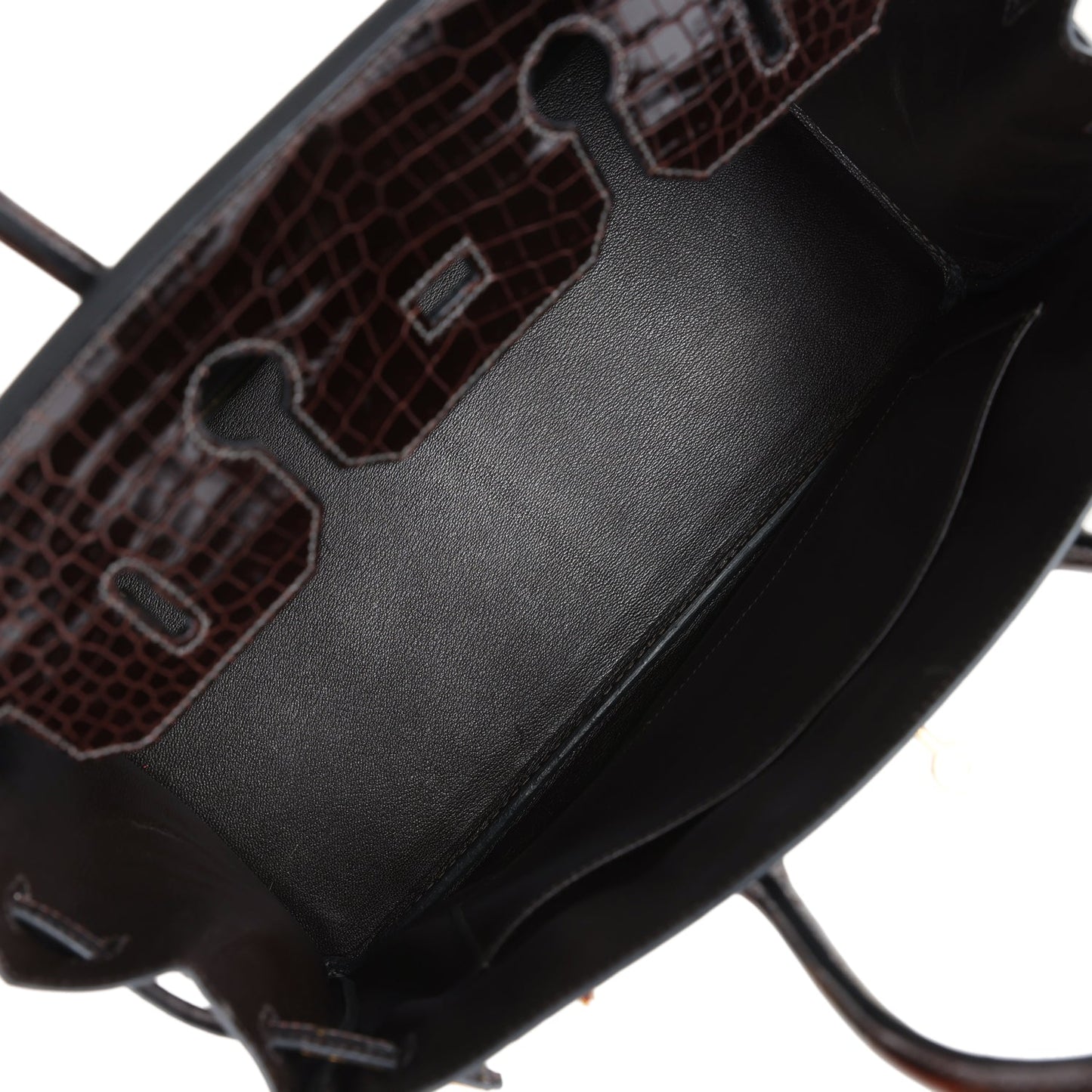 Hermes Birkin 35 Cocaon Shiny Porosus Crocodile Gold Hardware