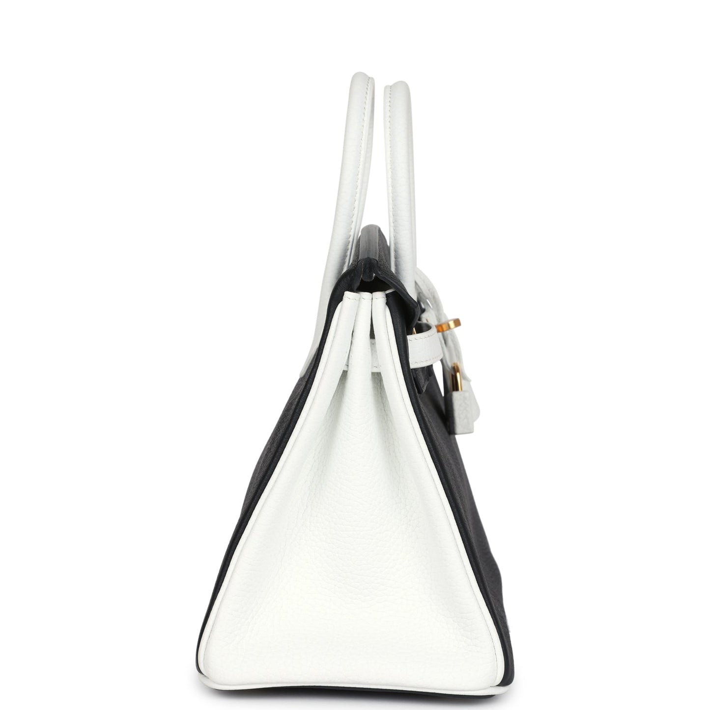 Hermes Special Order (HSS) Birkin 25 Black and White Clemence Gold Hardware