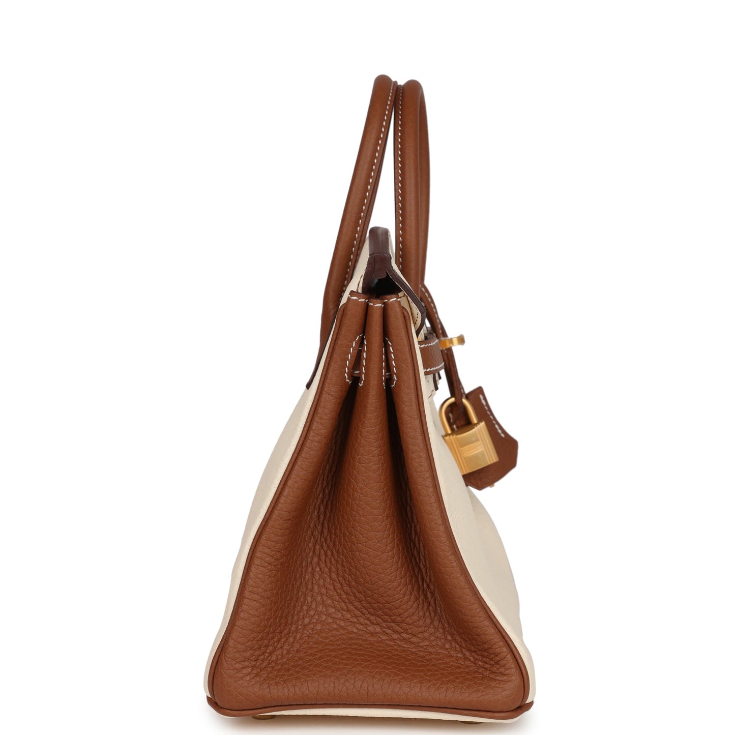 Hermes Special Order (HSS) Birkin 25 Nata and Gold Clemence Brushed Gold Hardware