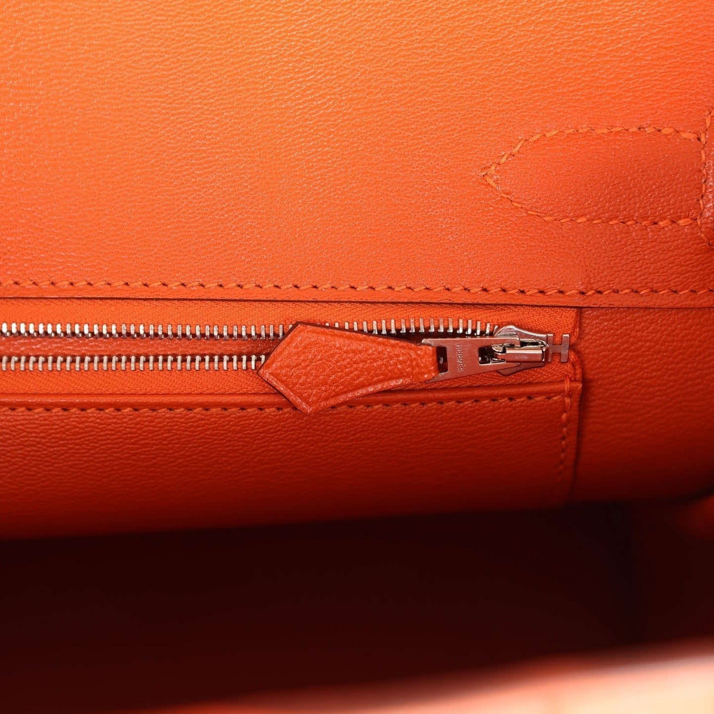 Hermes Birkin 30 Orange Shiny Porosus Crocodile Palladium Hardware