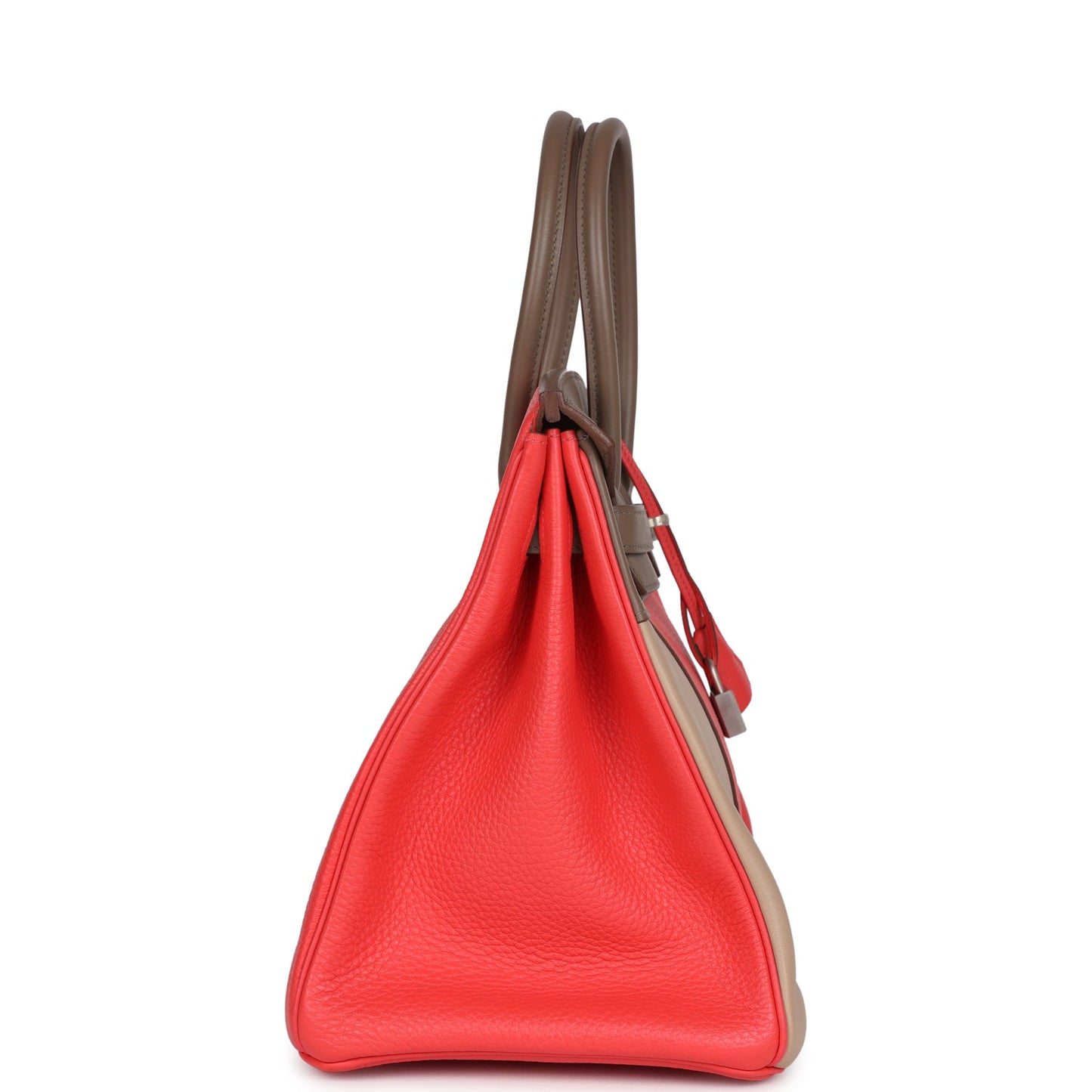 Hermes Birkin 30 Cascade Rose Jaipur, Etoupe and Argile Swift and Clemence Brushed Palladium Hardware