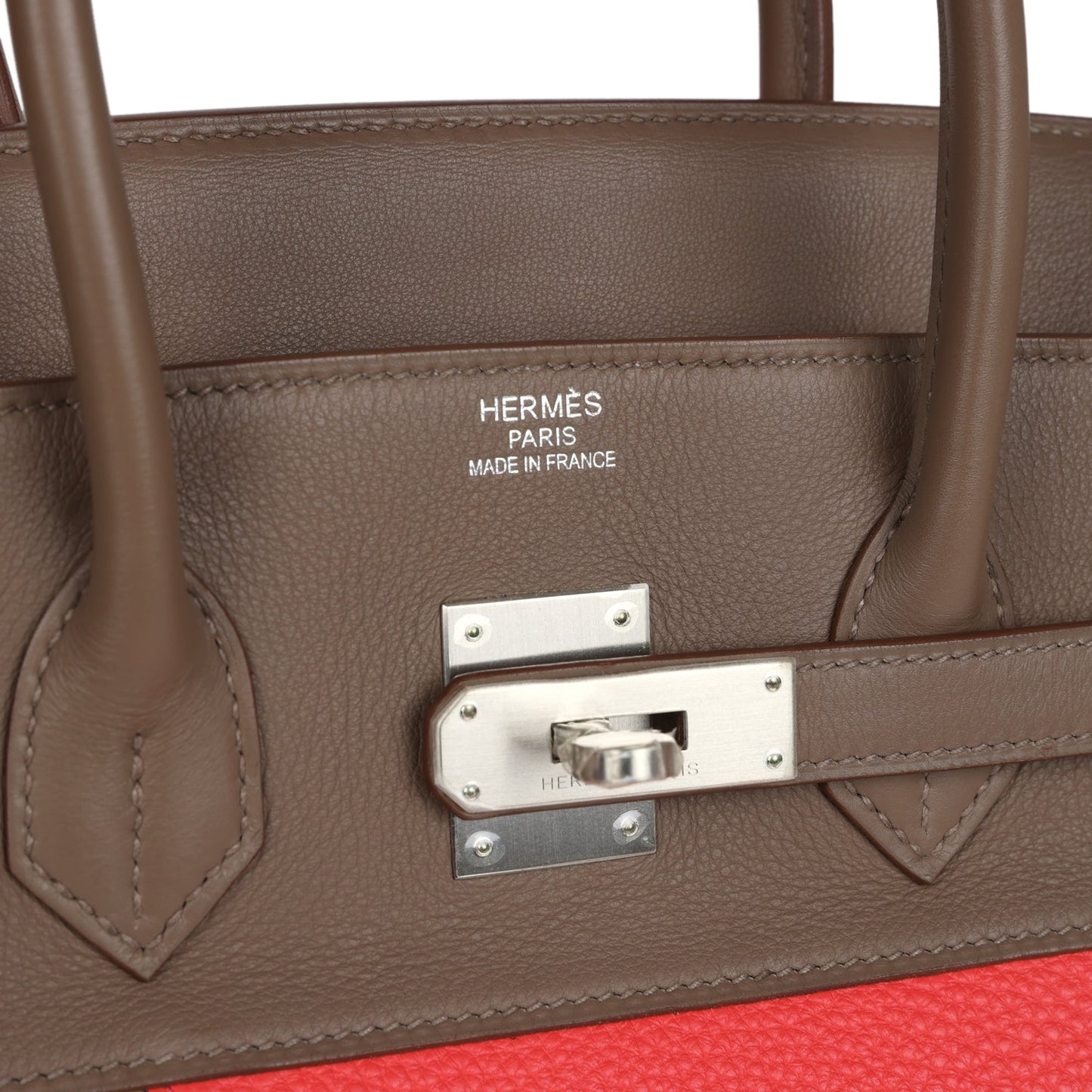 Hermes Birkin 30 Cascade Rose Jaipur, Etoupe and Argile Swift and Clemence Brushed Palladium Hardware