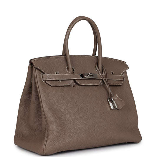 Hermes Birkin 35 Etoupe Togo Palladium Hardware