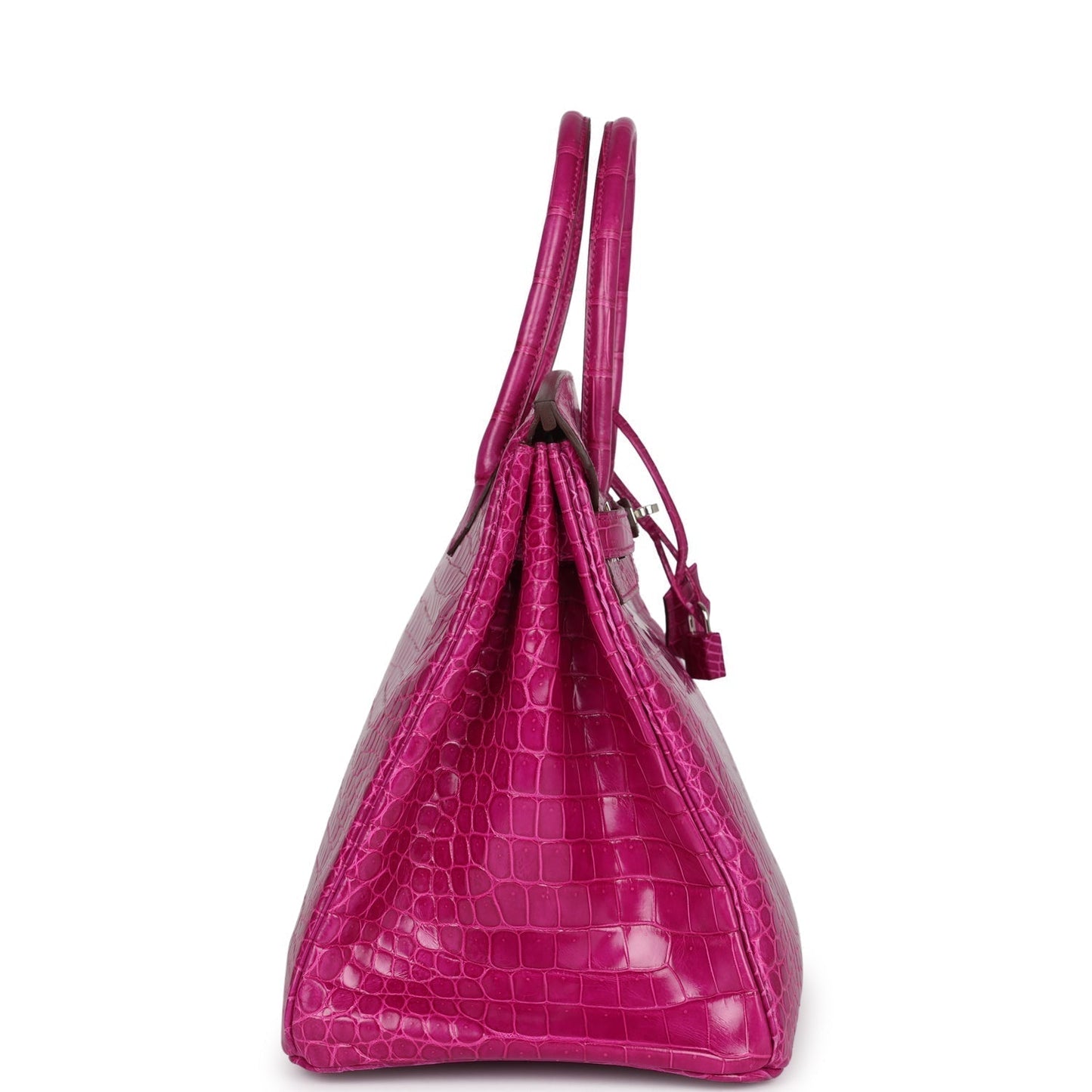 Hermes Birkin 35 Rose Sheherazade Shiny Porosus Crocodile Palladium Hardware