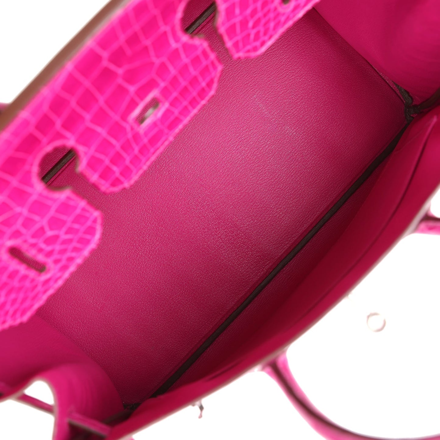 Hermes Birkin 35 Rose Sheherazade Shiny Porosus Crocodile Palladium Hardware