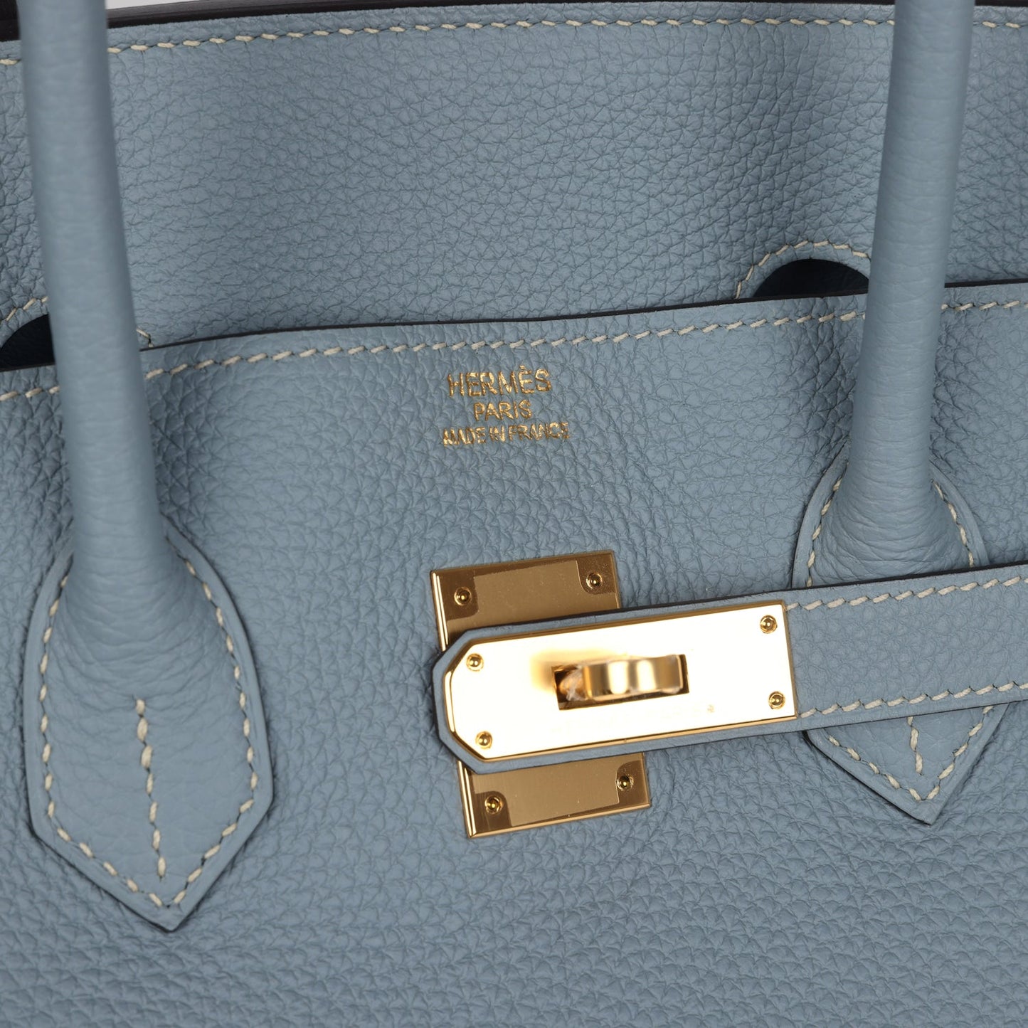 Hermes Birkin 35 Bleu Lin Togo Gold Hardware