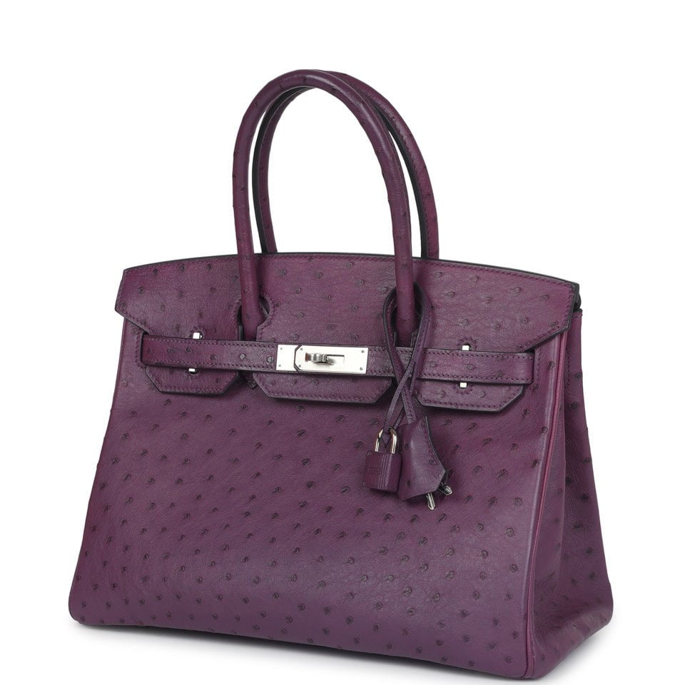 Hermes Birkin 30 Violet Ostrich Palladium Hardware