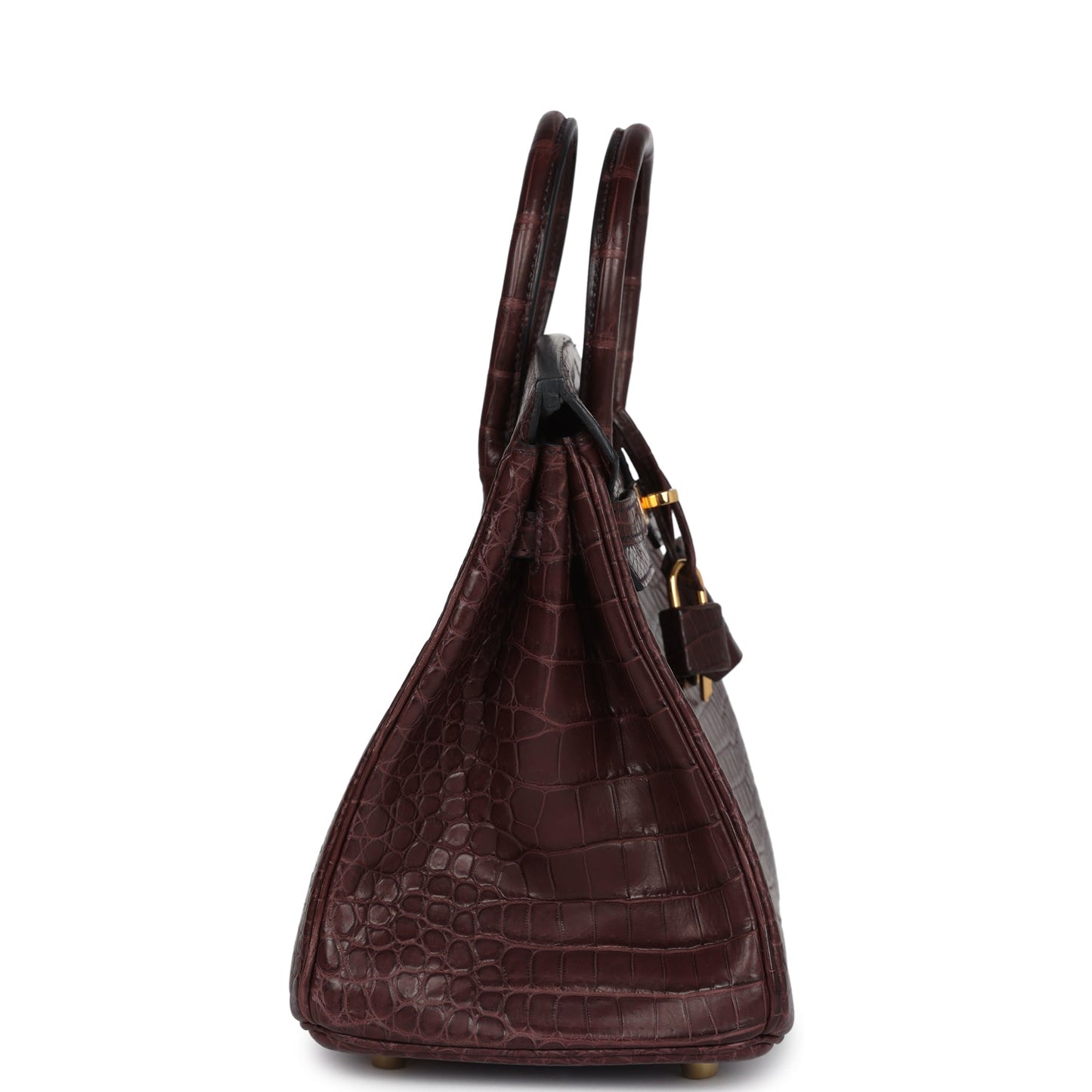 Hermes Birkin 25 Rouge Sellier Matte Porosus Crocodile Gold Hardware