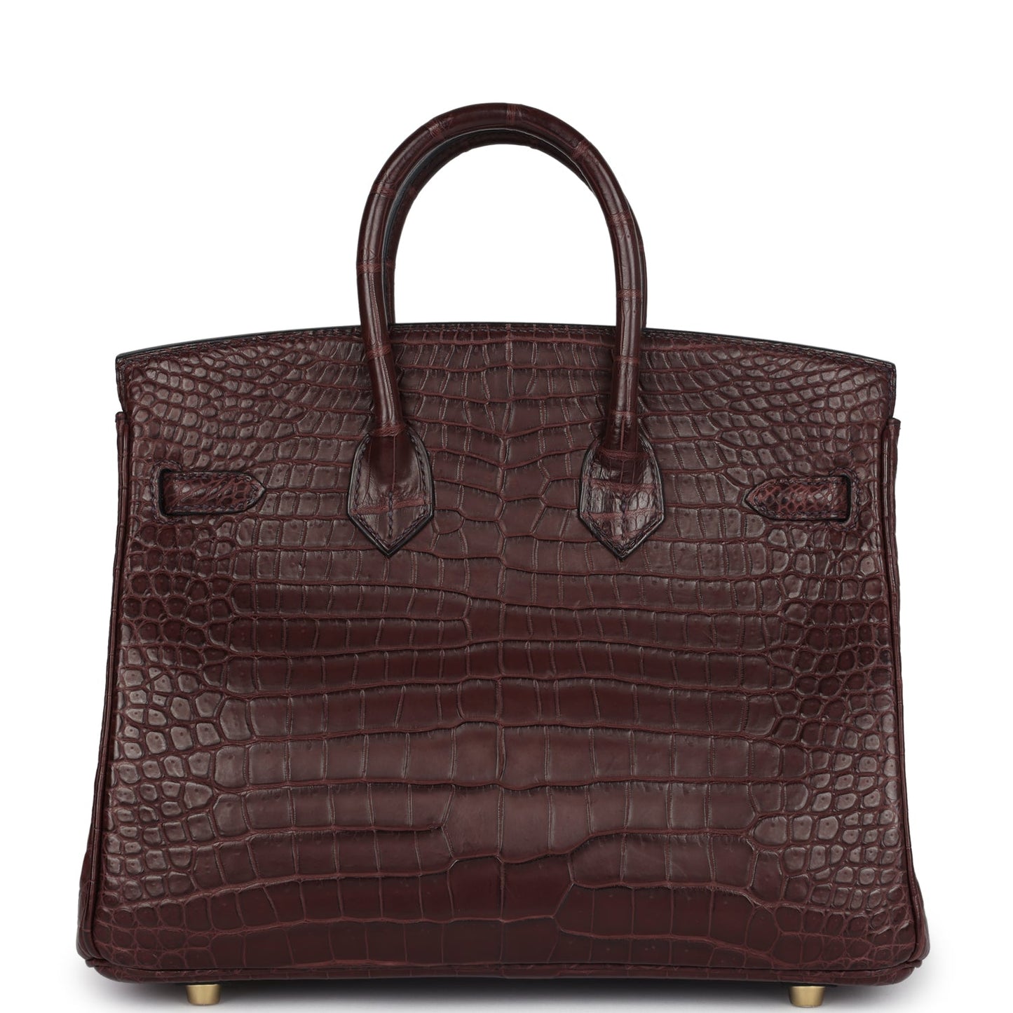 Hermes Birkin 25 Rouge Sellier Matte Porosus Crocodile Gold Hardware