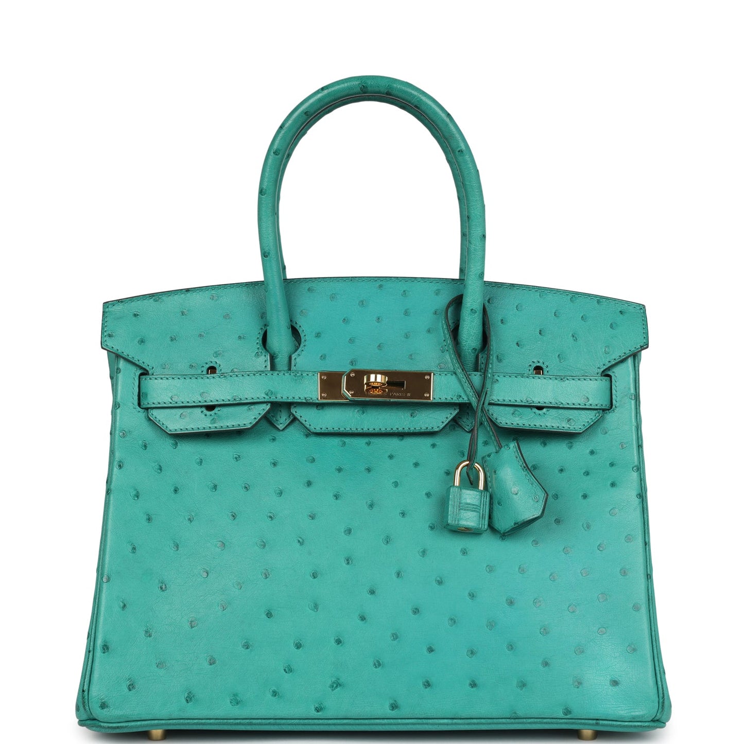 Hermes Birkin 30 Vert Verone Ostrich Gold Hardware