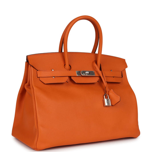 Hermes Birkin 35 Orange Epsom Palladium Hardware