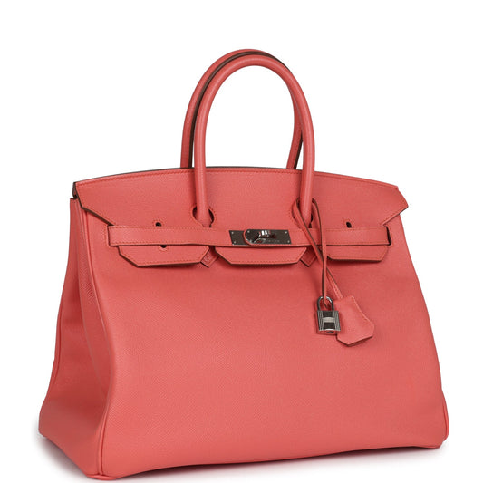 Hermes Birkin 35 Flamingo Epsom Palladium Hardware
