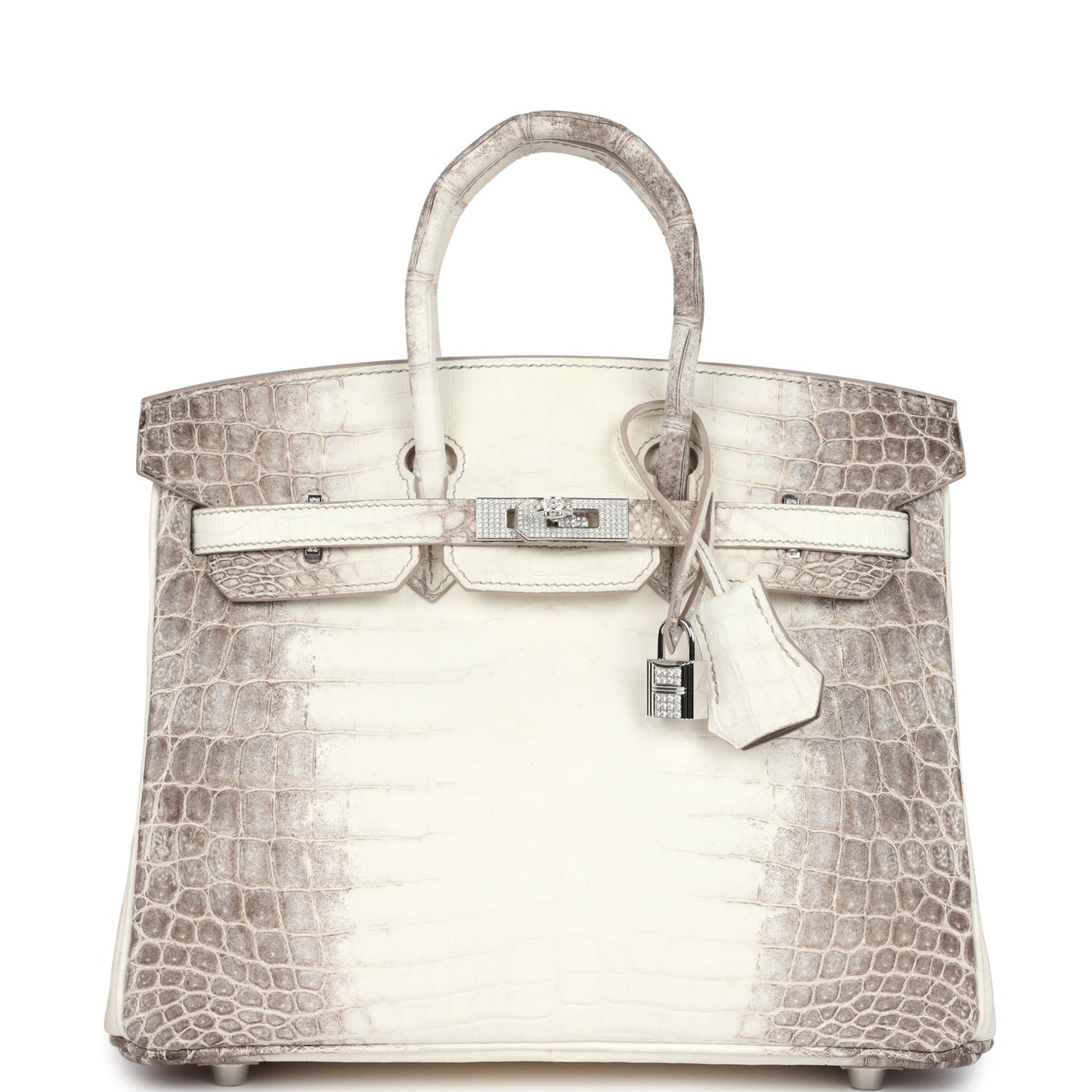 Hermes Birkin 25 Himalaya Niloticus Crocodile Diamond Encrusted Palladium Hardware