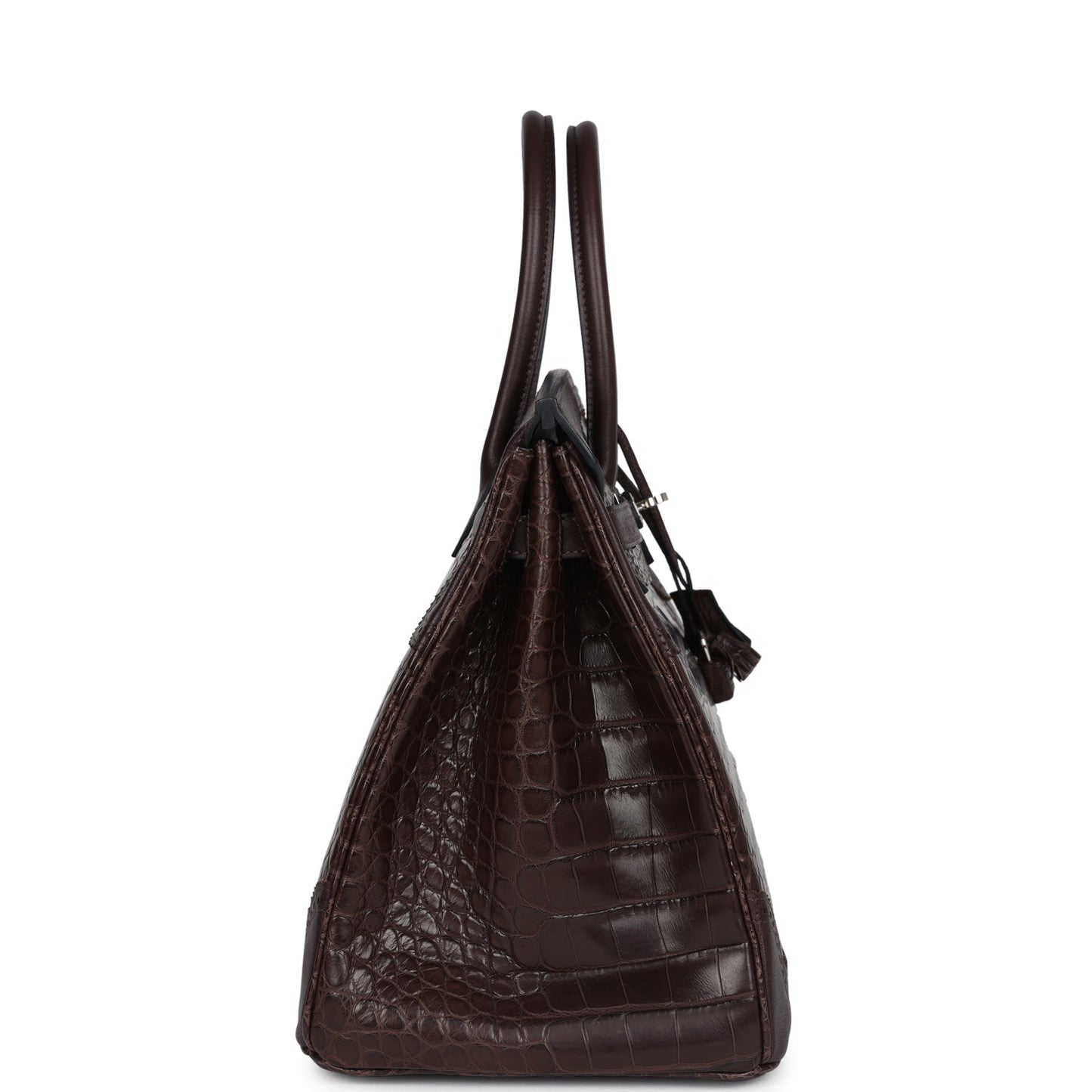 Hermes Ghillies Birkin 35 Ebene Matte Alligator and Swift Palladium Hardware