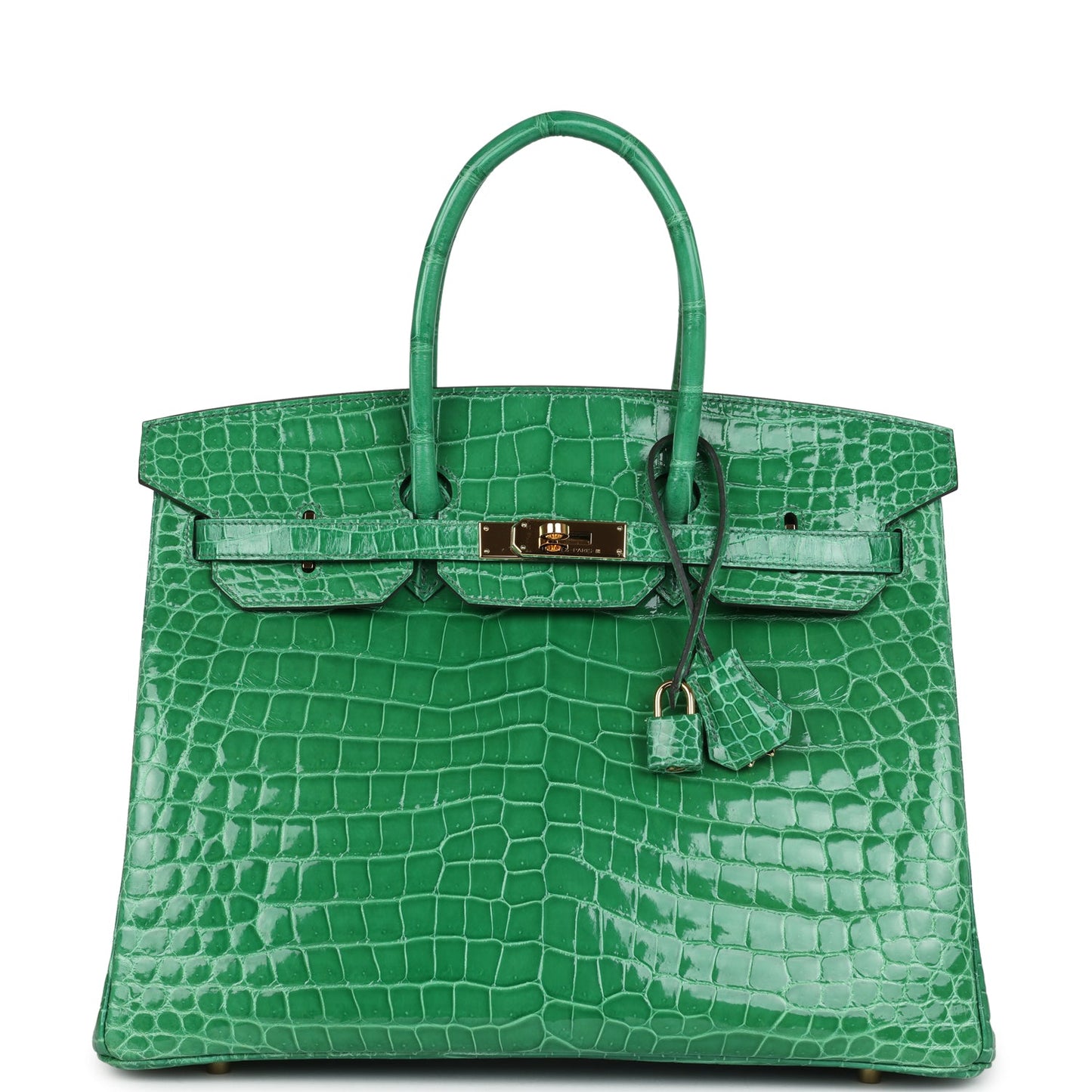 Hermes Birkin 35 Cactus Shiny Porosus Crocodile Gold Hardware
