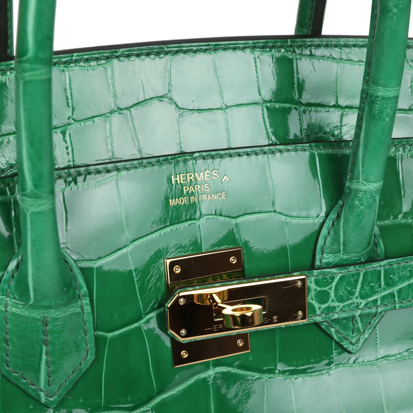 Hermes Birkin 35 Cactus Shiny Porosus Crocodile Gold Hardware