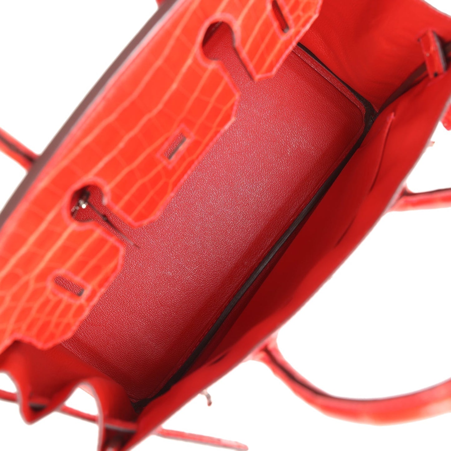 Hermes Birkin 30 Geranium Shiny Niloticus Crocodile Palladium Hardware