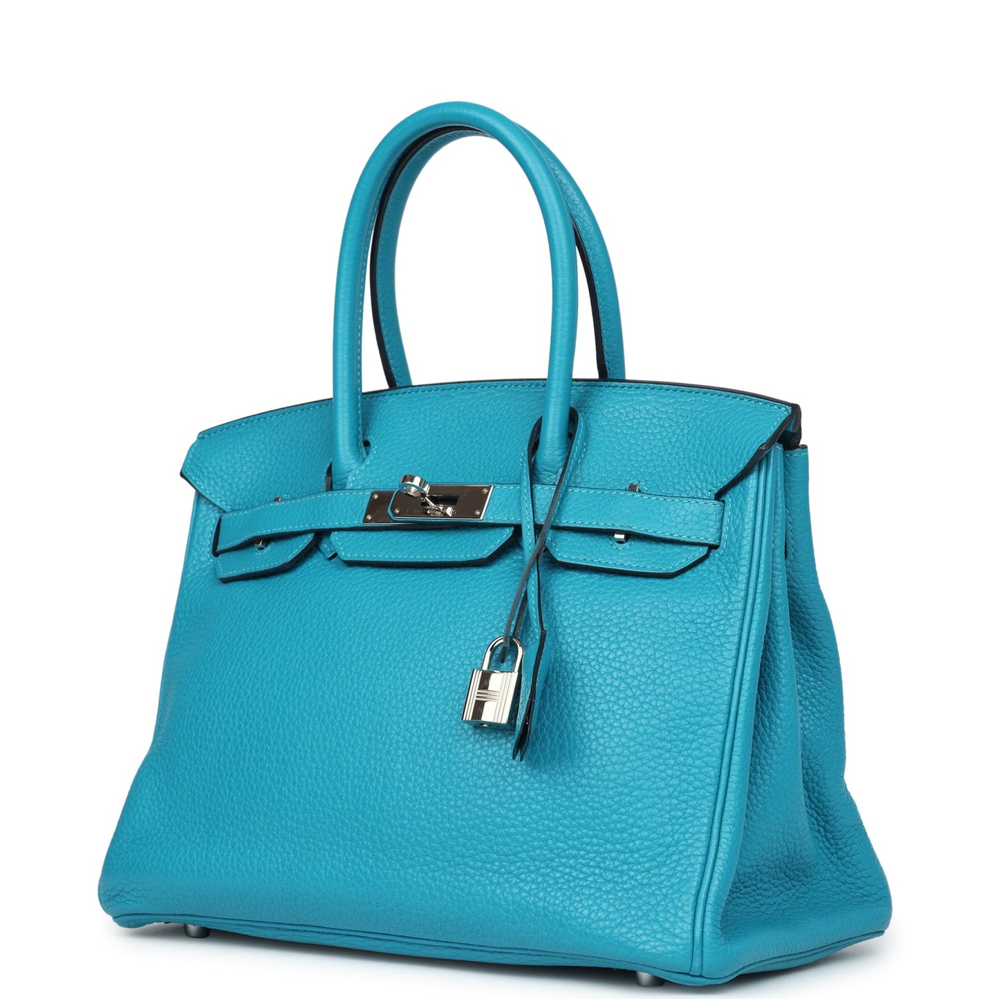 Hermes Birkin 30 Turquoise Clemence Palladium Hardware