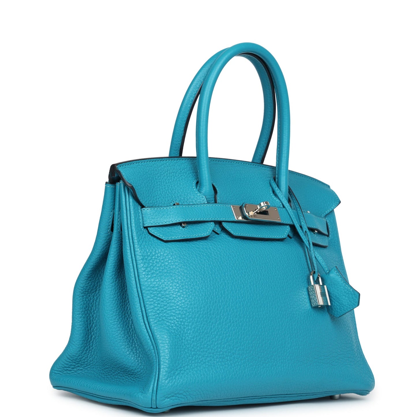 Hermes Birkin 30 Turquoise Clemence Palladium Hardware
