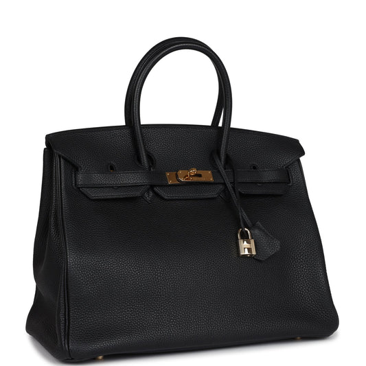Hermes Birkin 35 Black Togo Gold Hardware